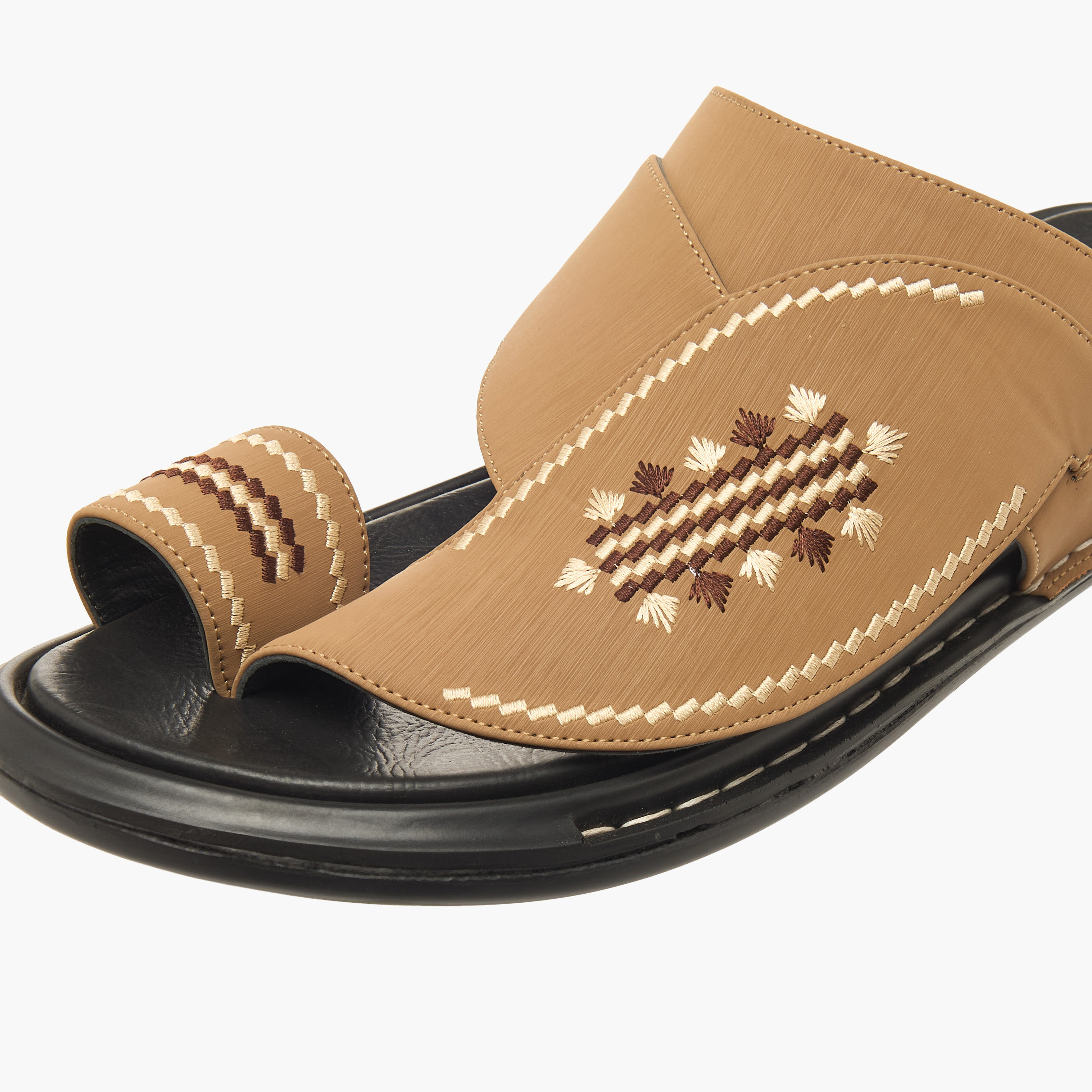 Al Waha Men Slip-On Leather Arabic Sandals-men-shoes-sandals-image-4