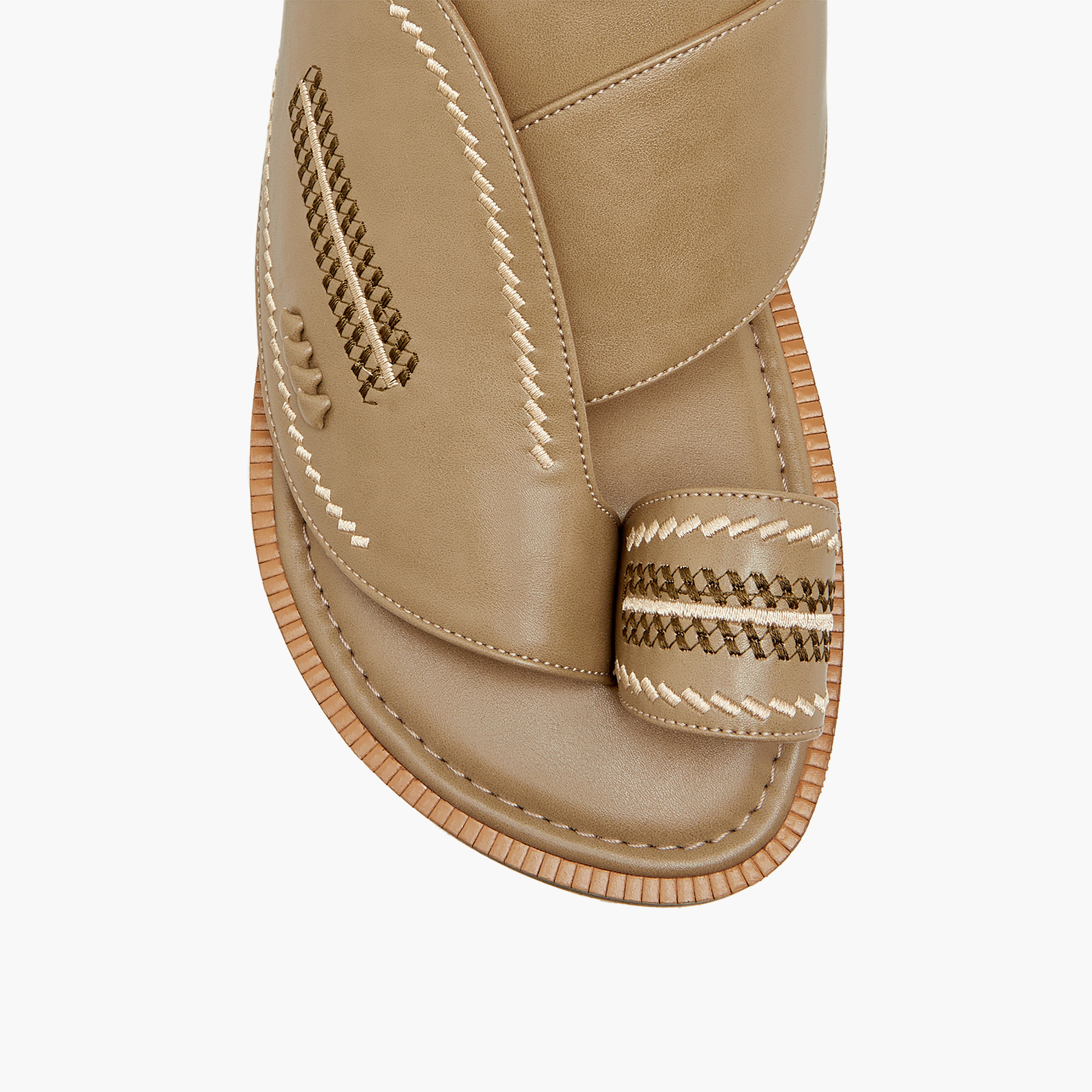 Al Waha Embroidered Slip-On Arabic Sandals with Toe Loop-men-shoes-sandals-image-3