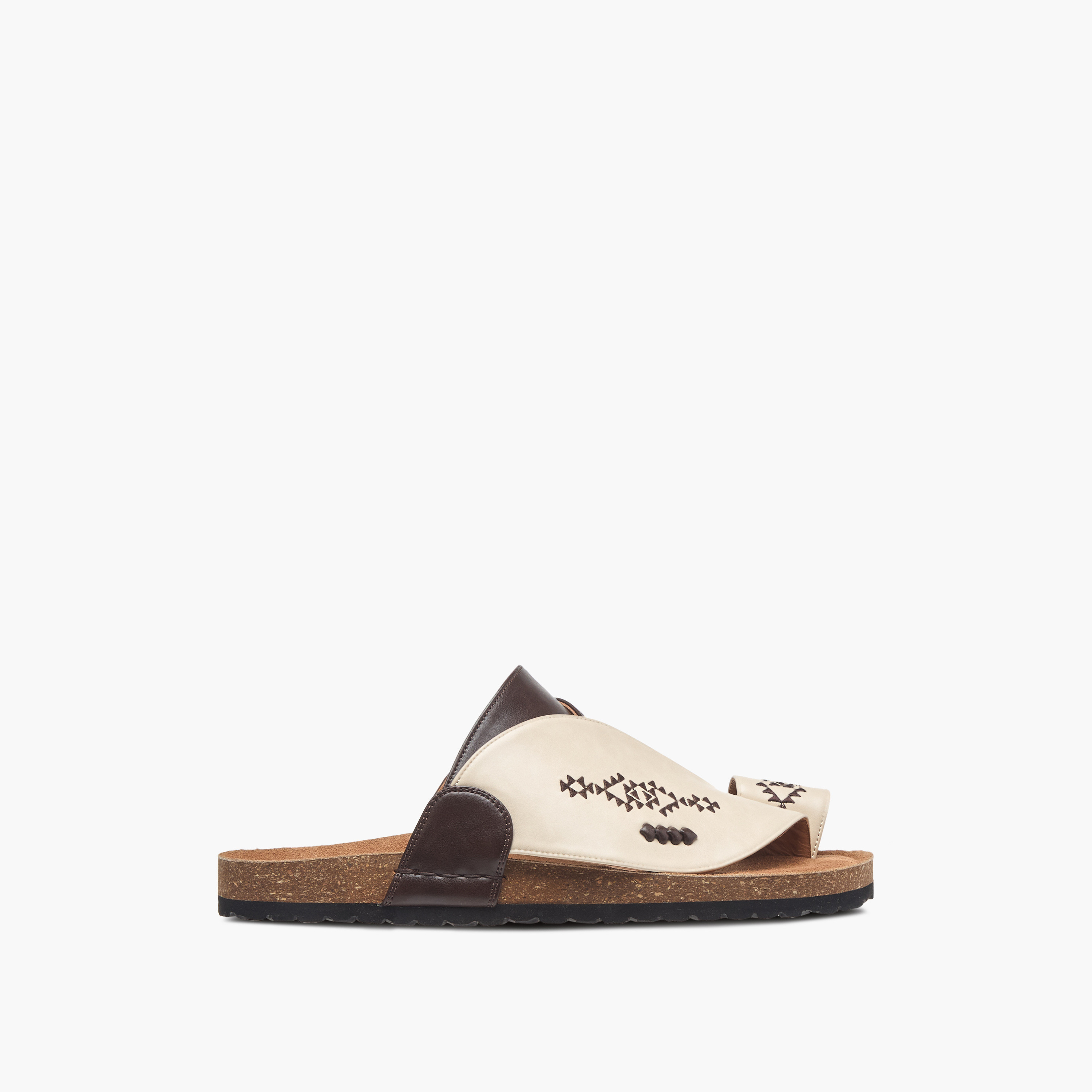 Al Waha Embroidered Slip-On Arabic Sandals with Toe Loop-men-shoes-sandals-image-2