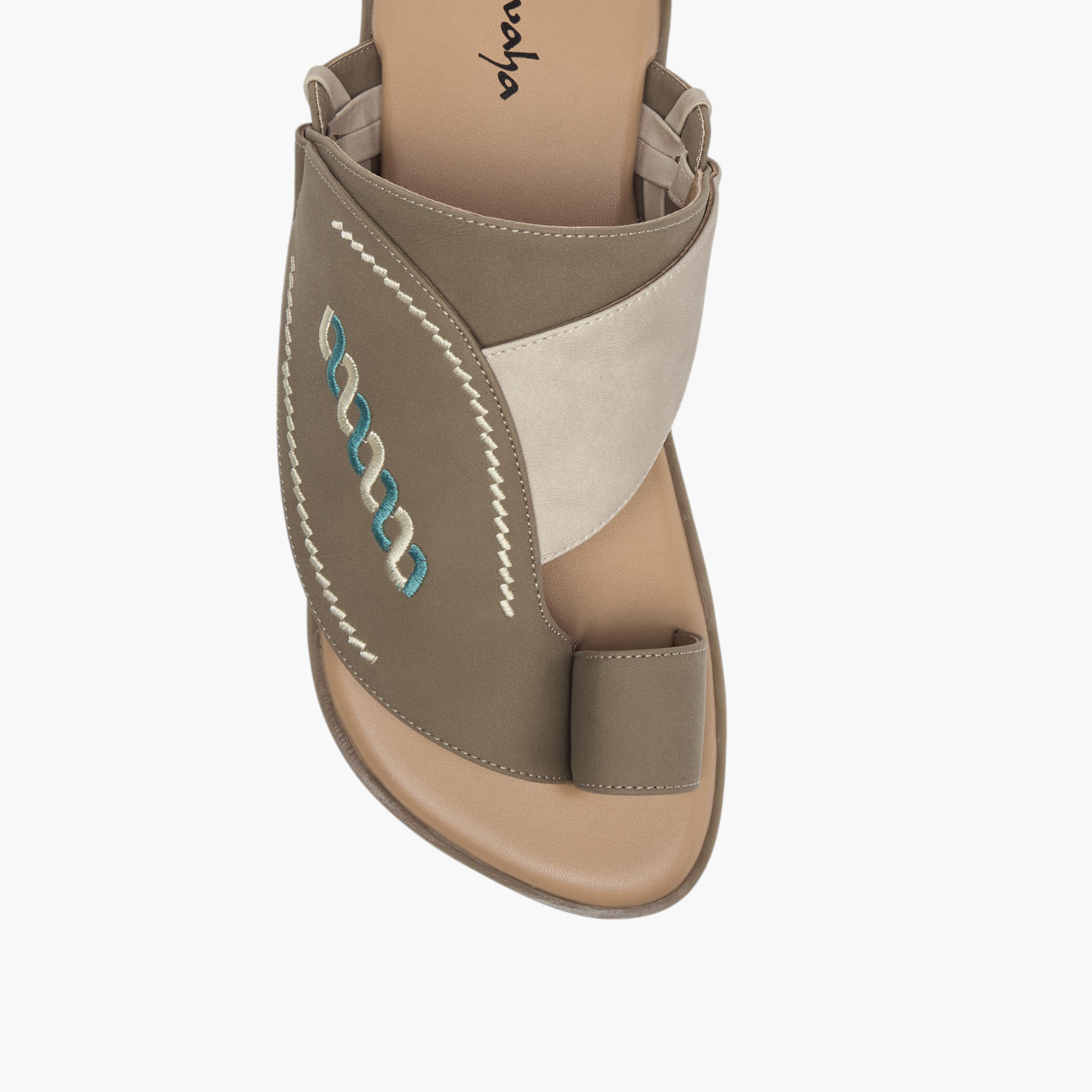 Al Waha Embroidered Slip-On Arabic Sandals with Toe Loop-men-shoes-sandals-image-3