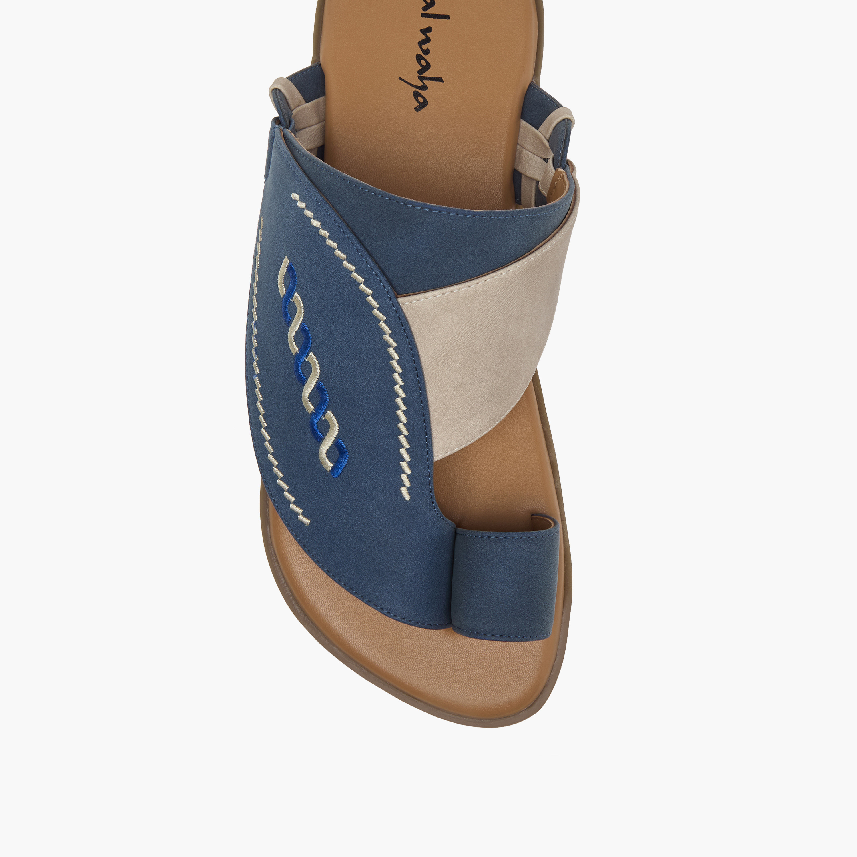 Al Waha Embroidered Slip-On Arabic Sandals with Toe Loop-men-shoes-sandals-image-3