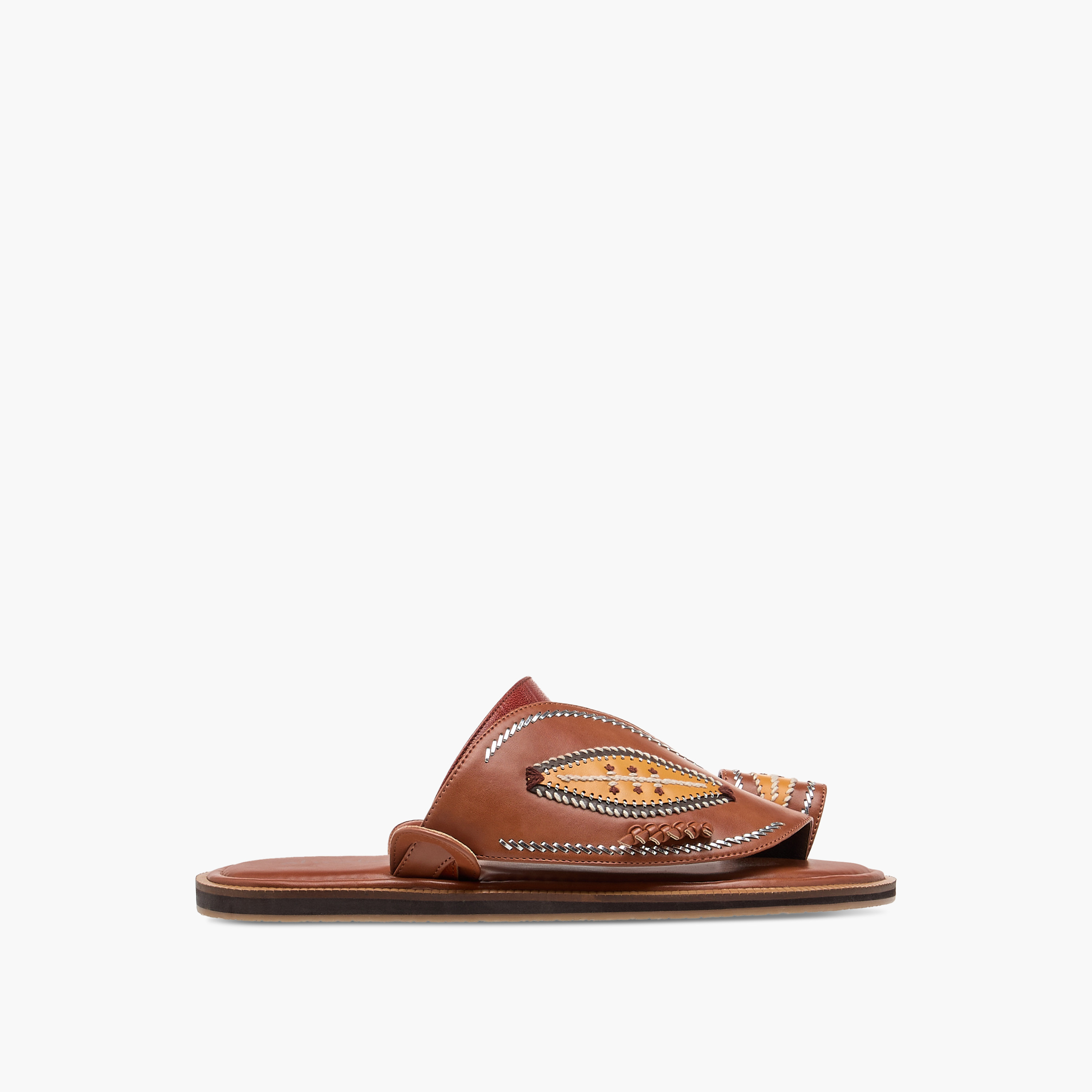 Al Waha Embroidered Slip-On Arabic Sandals with Toe Loop-men-shoes-sandals-image-2