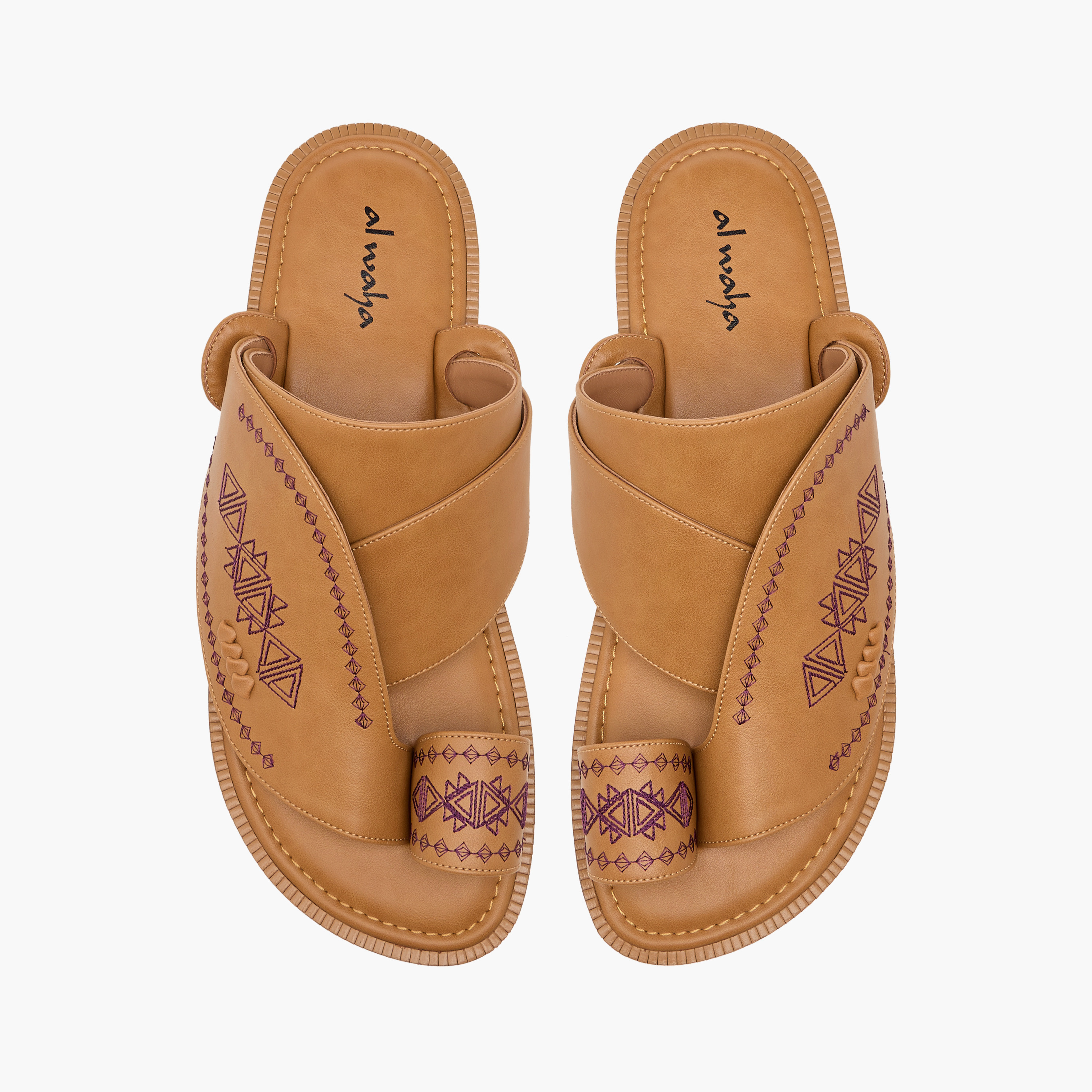 Al Waha Embroidered Slip-On Arabic Sandals-men-shoes-sandals-image-1