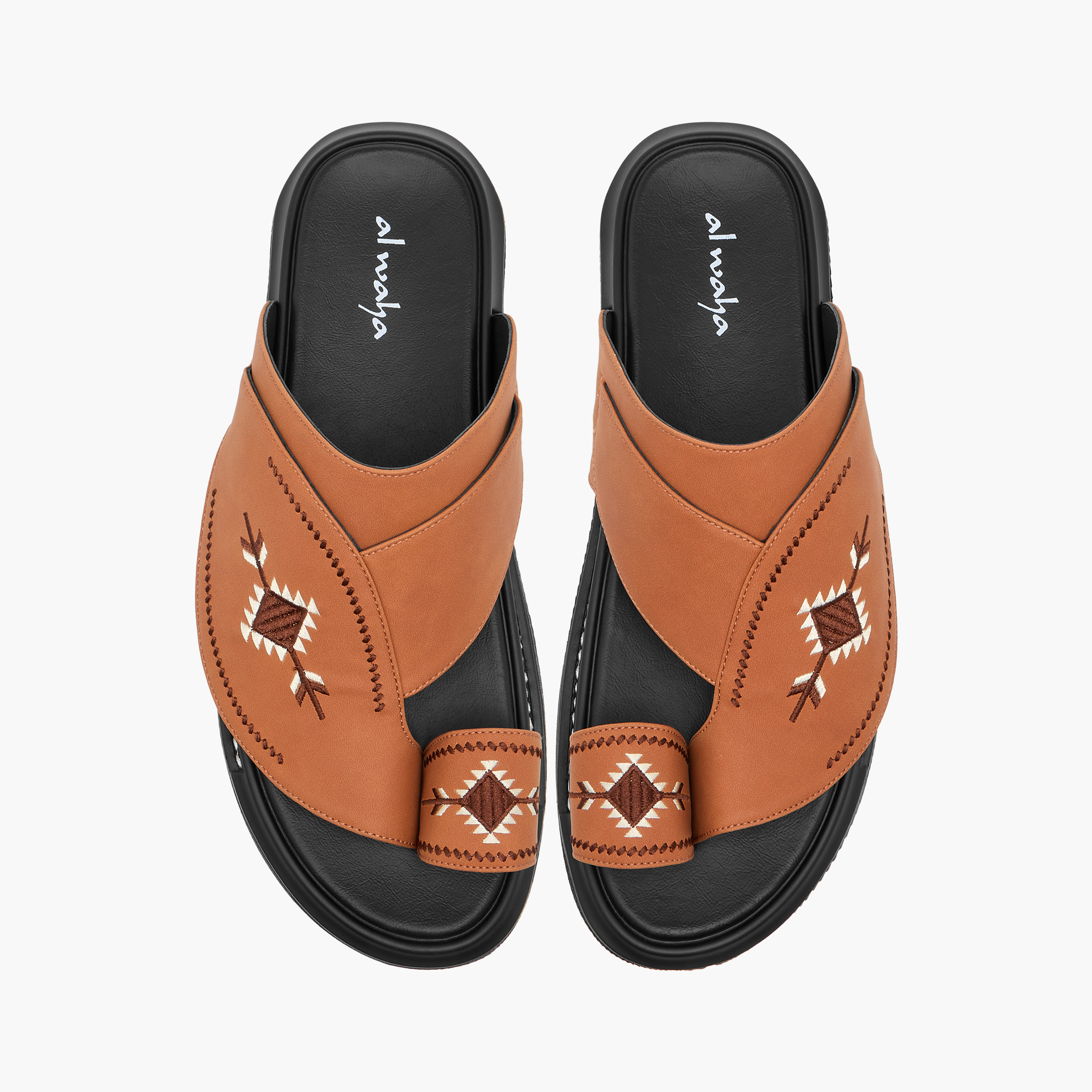 صندل عربي مطرّز سهل الارتداء بحلقة إصبع من الواحة-men-shoes-sandals-image-1