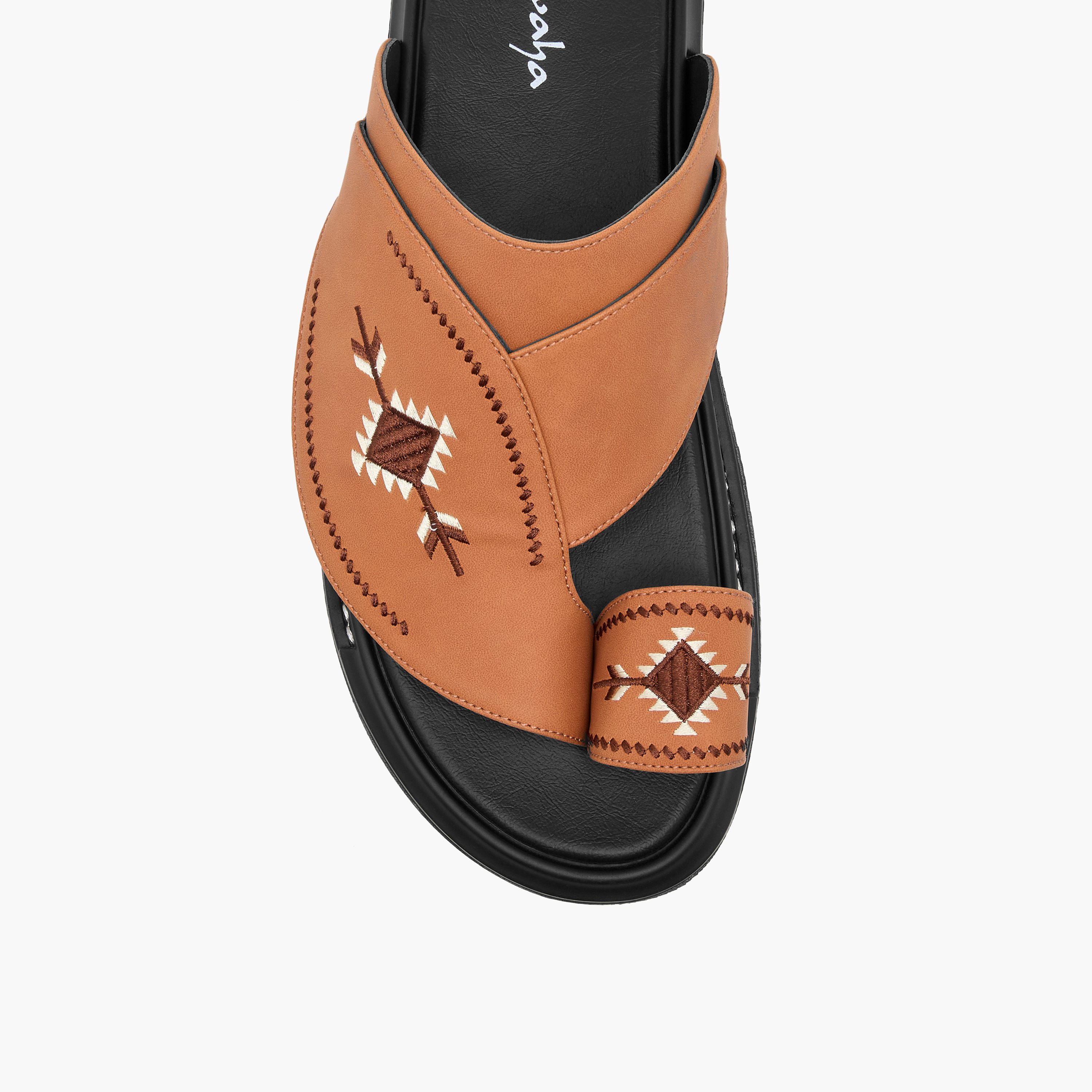 صندل عربي مطرّز سهل الارتداء بحلقة إصبع من الواحة-men-shoes-sandals-image-3