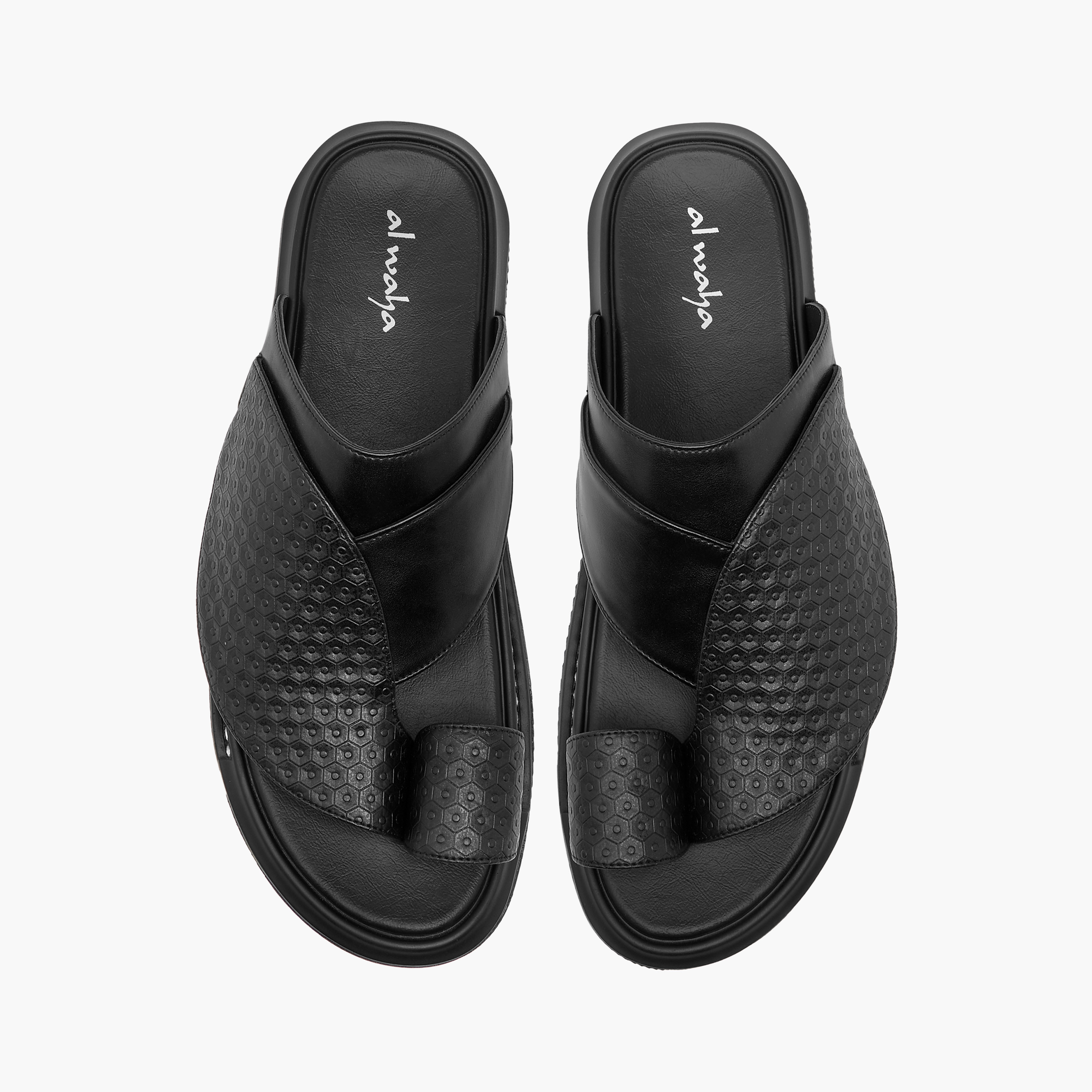 Al Waha Textured Slip-On Arabic Sandals-men-shoes-sandals-image-1