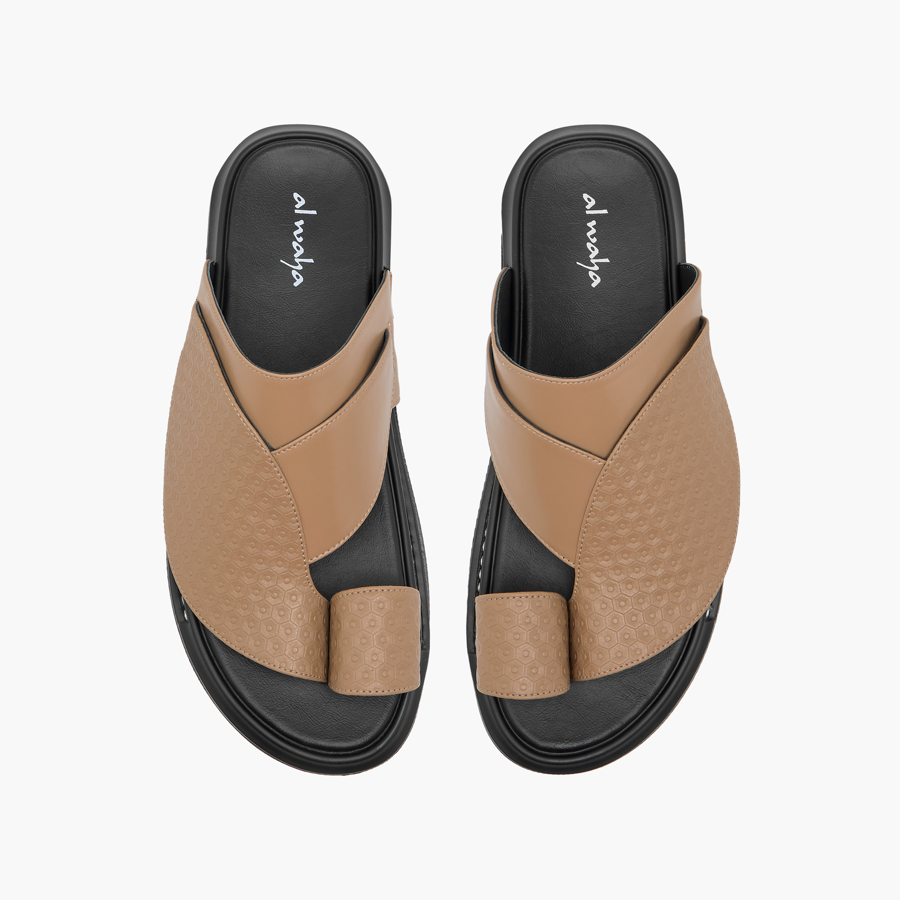 Al Waha Textured Slip-On Arabic Sandals-men-shoes-sandals-image-1