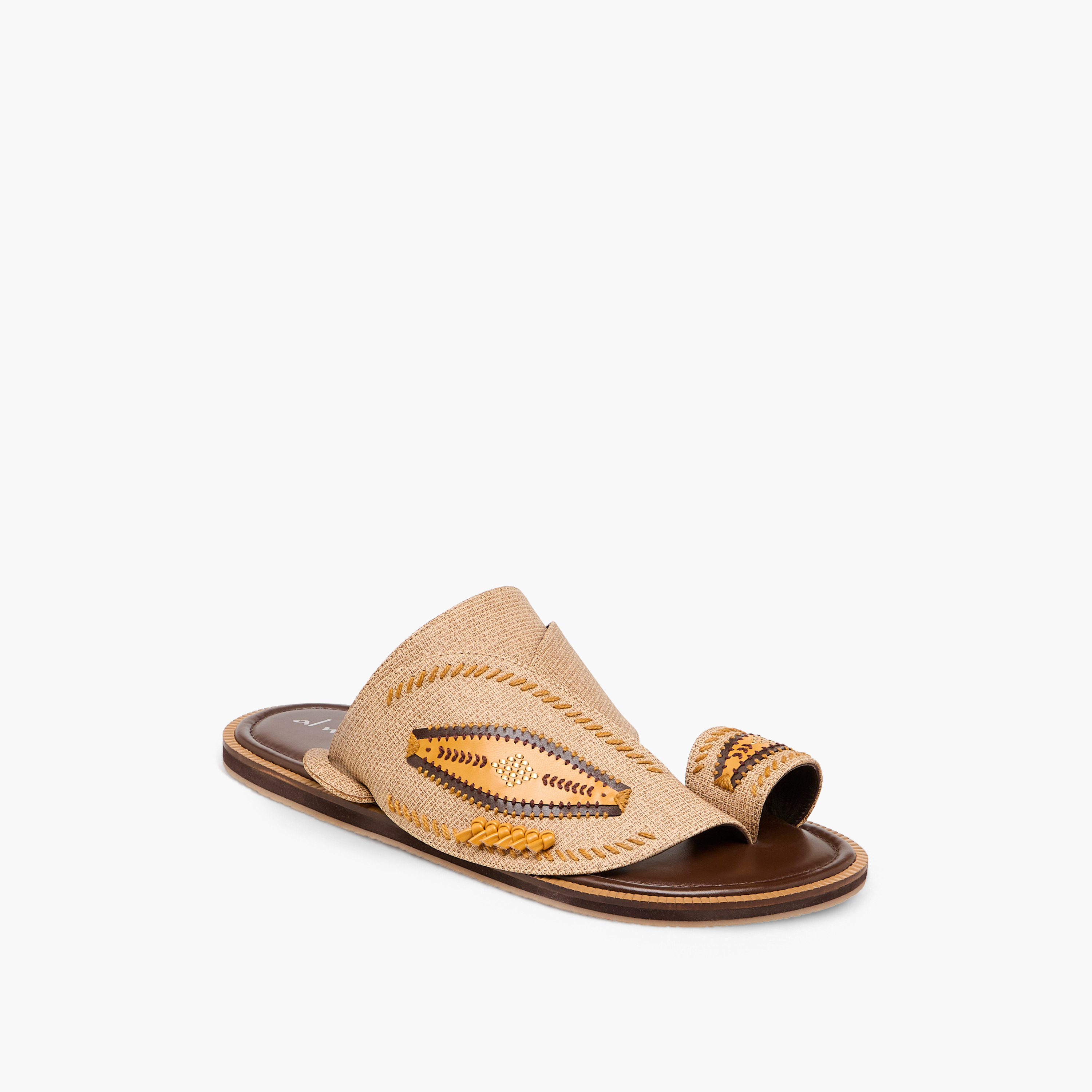 Al Waha Embroidered Slip-On Arabic Sandals with Toe Loop-men-shoes-sandals-image-2