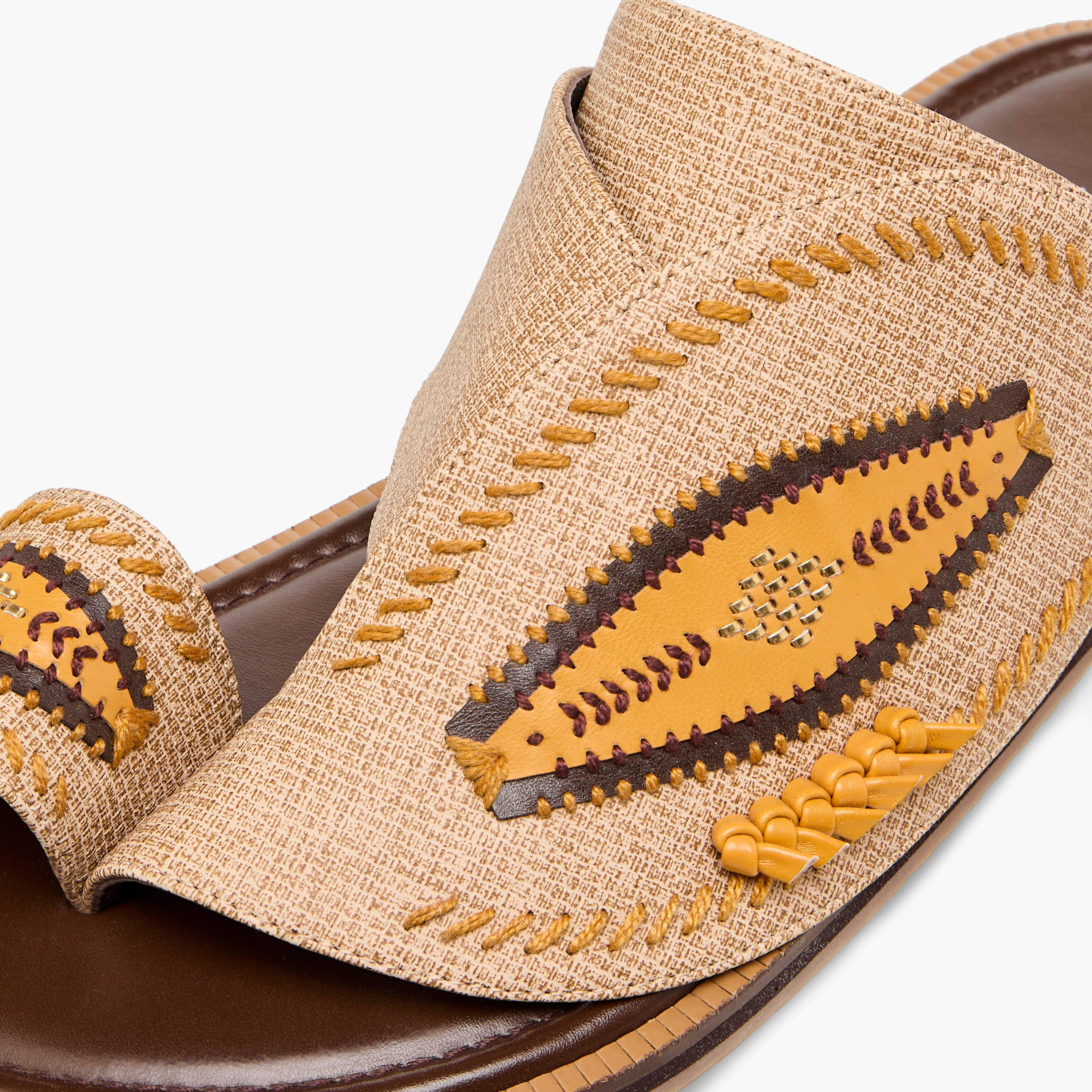 Al Waha Embroidered Slip-On Arabic Sandals with Toe Loop-men-shoes-sandals-image-4