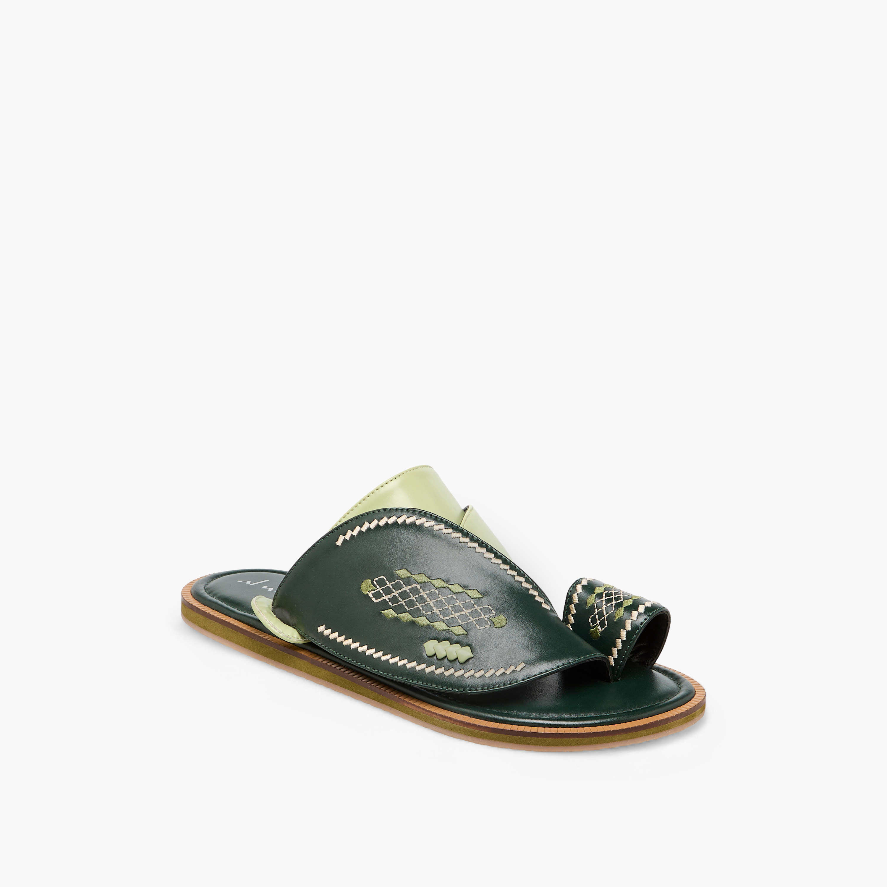 Al Waha Embroidered Slip-On Arabic Sandals with Toe Loop-men-shoes-sandals-image-2