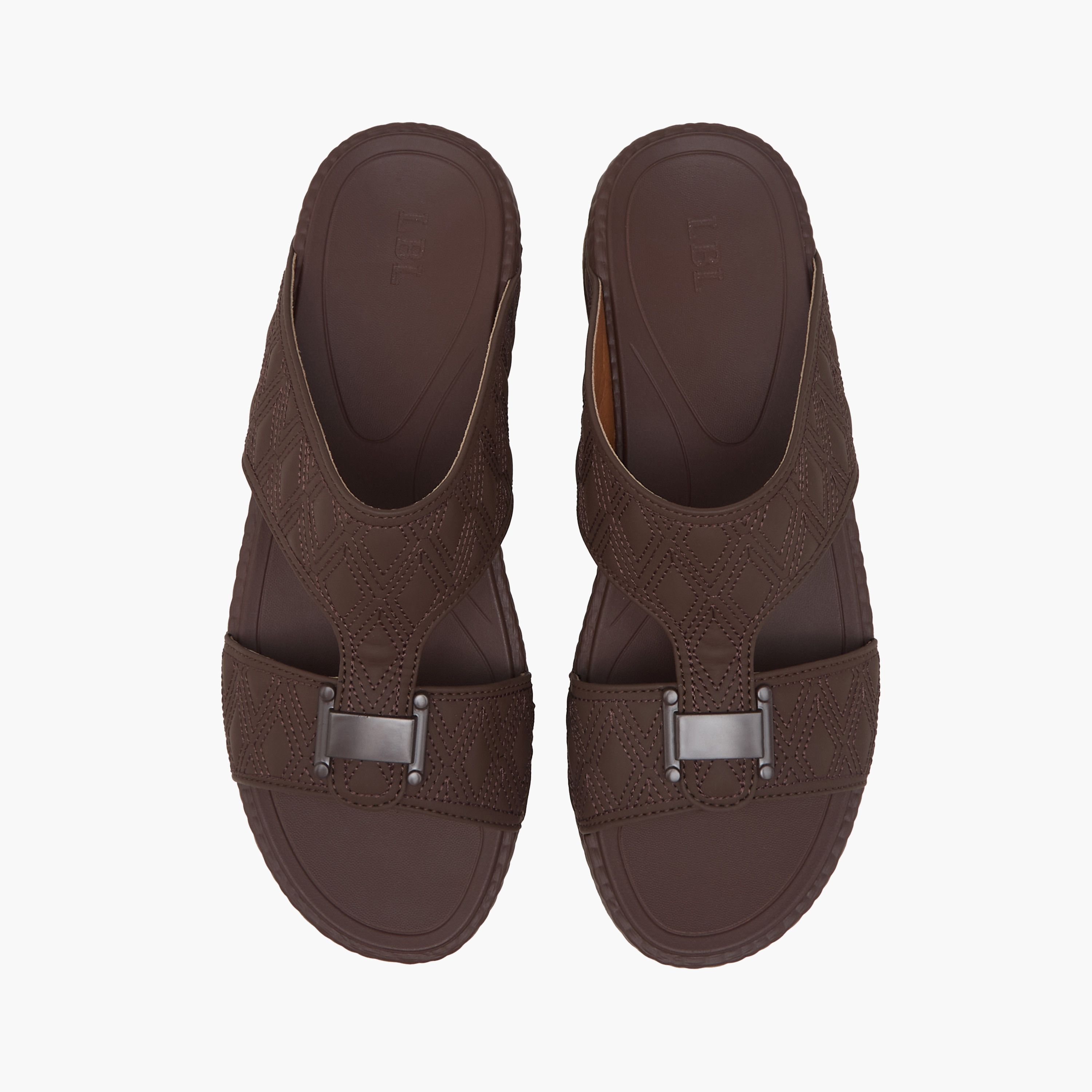 LBL by Shoexpress Men's Buckle Accent Quilted Slip-On Arabic Sandals-men-shoes-sandals-image-1
