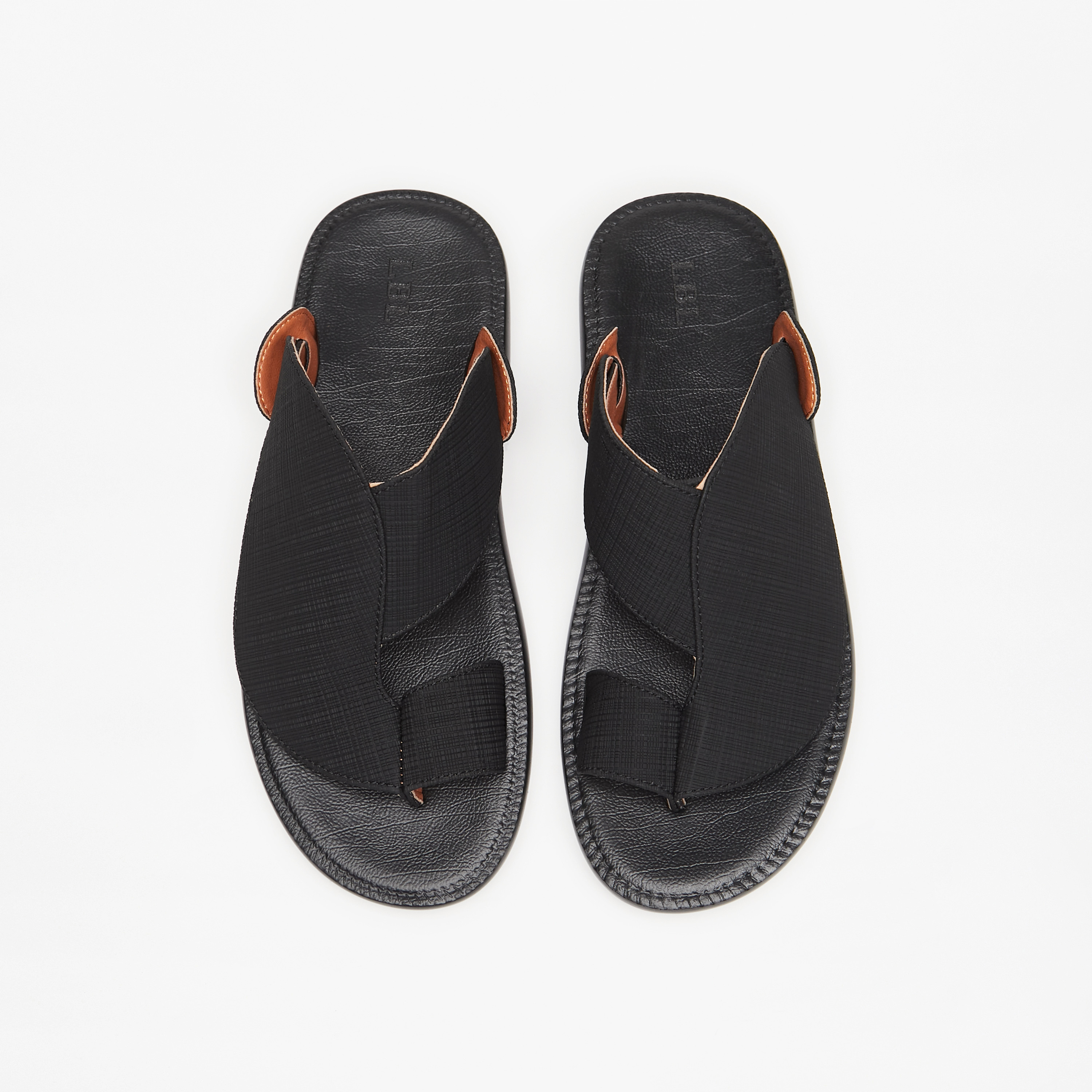 LBL by Shoexpress Men's Textured Slip-On Arabic Sandals-cpmen-footwear-sandals-image-2