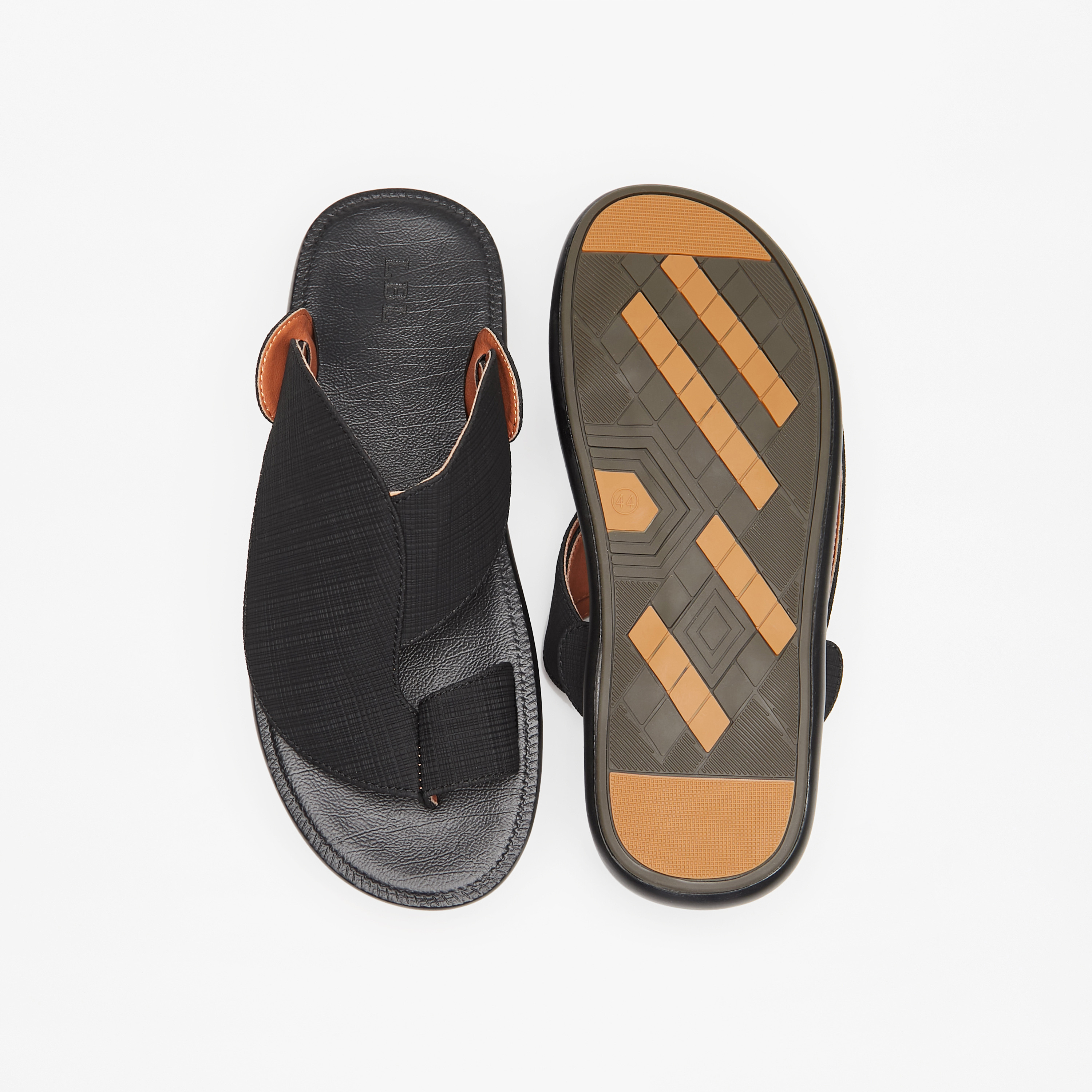 LBL by Shoexpress Men's Textured Slip-On Arabic Sandals-cpmen-footwear-sandals-image-4