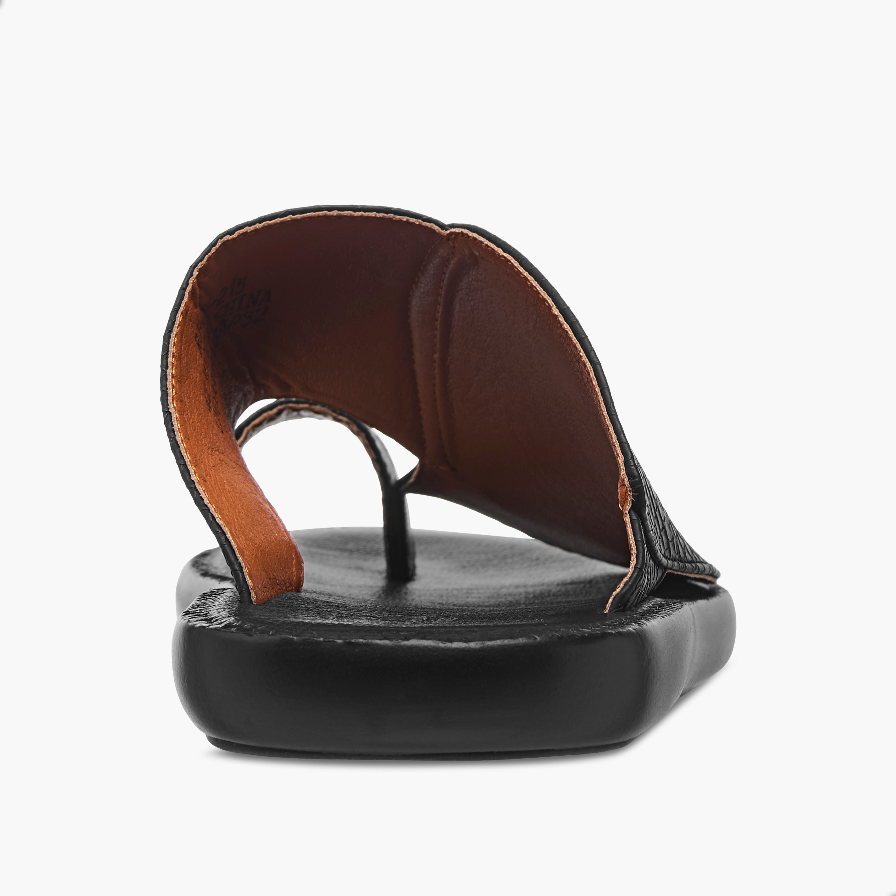 Al Waha Textured Slip-On Arabic Sandals with Toe Loop Detail-men-shoes-sandals-image-4