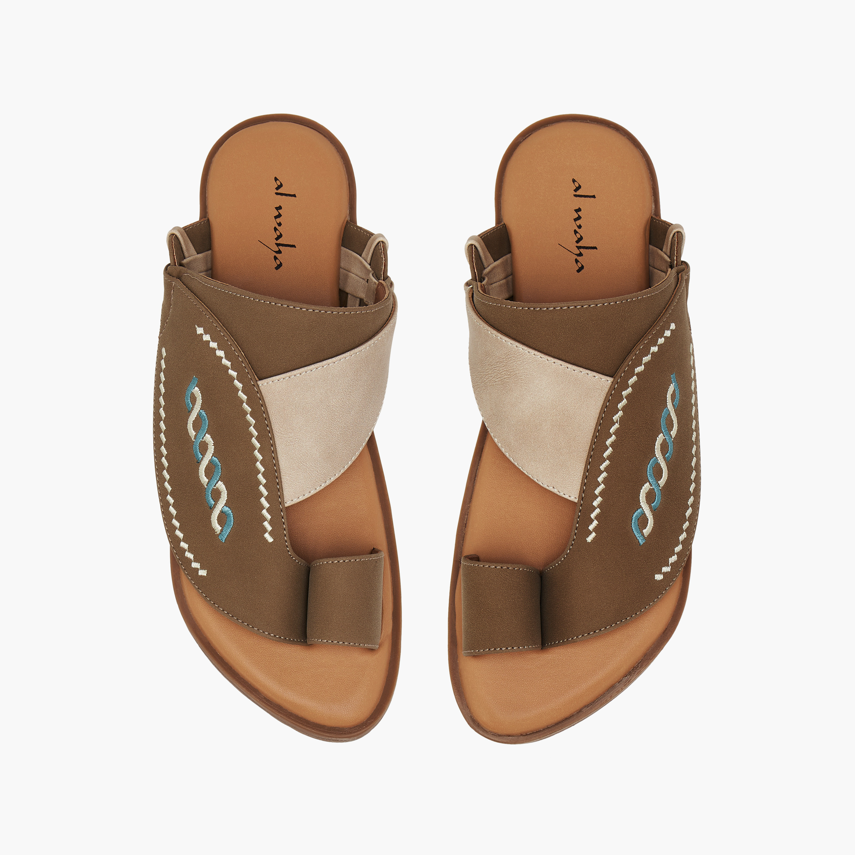 Al Waha Embroidered Slip-On Arabic Sandals with Toe Loop-boys-shoes-sandals-image-1
