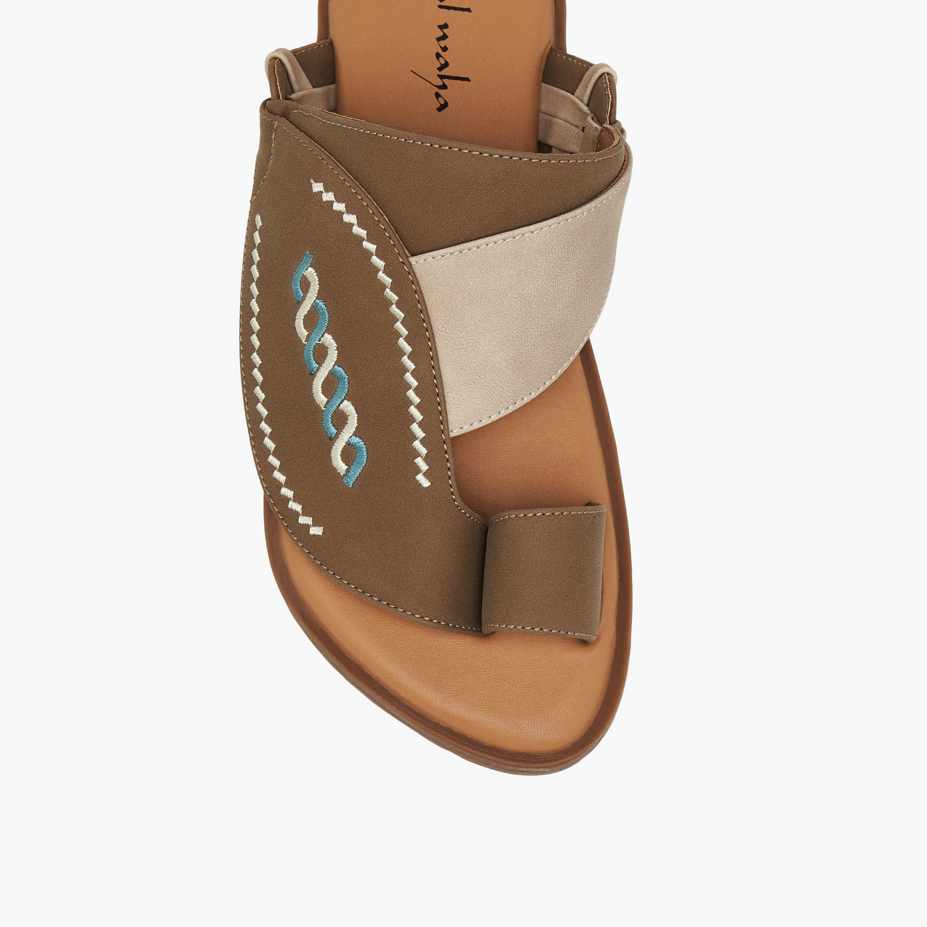 Al Waha Embroidered Slip-On Arabic Sandals with Toe Loop-boys-shoes-sandals-image-3