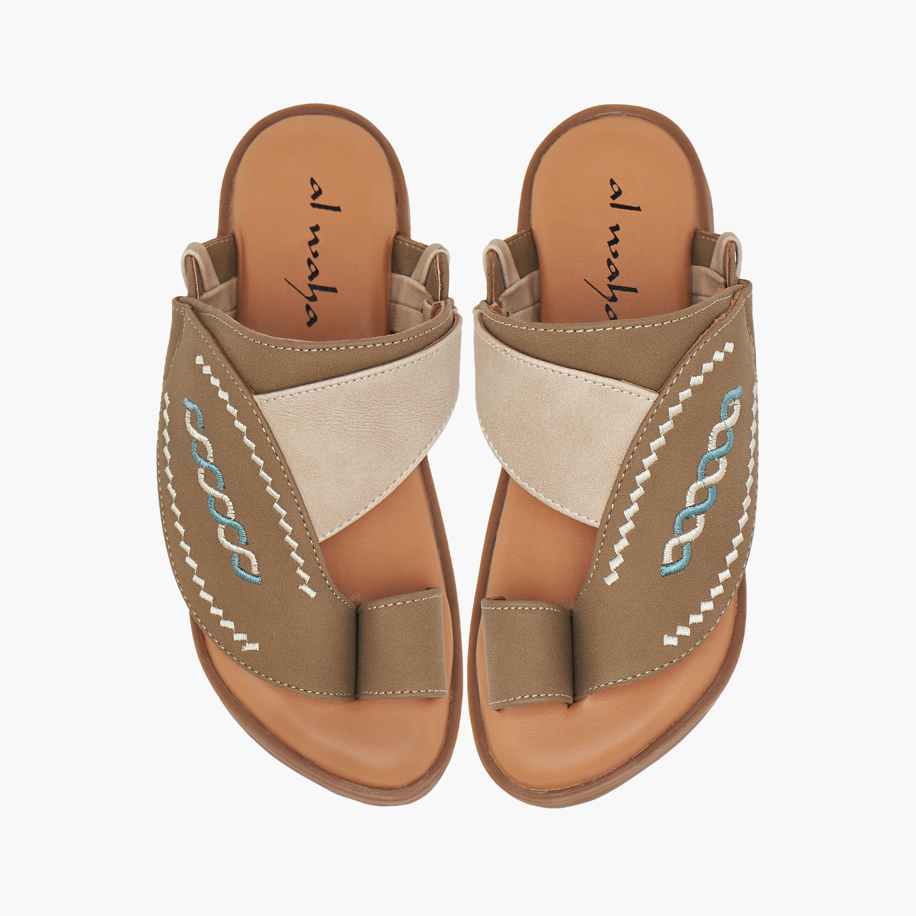 Al Waha Embroidered Slip-On Arabic Sandals with Toe Loop-boys-shoes-sandals-image-1