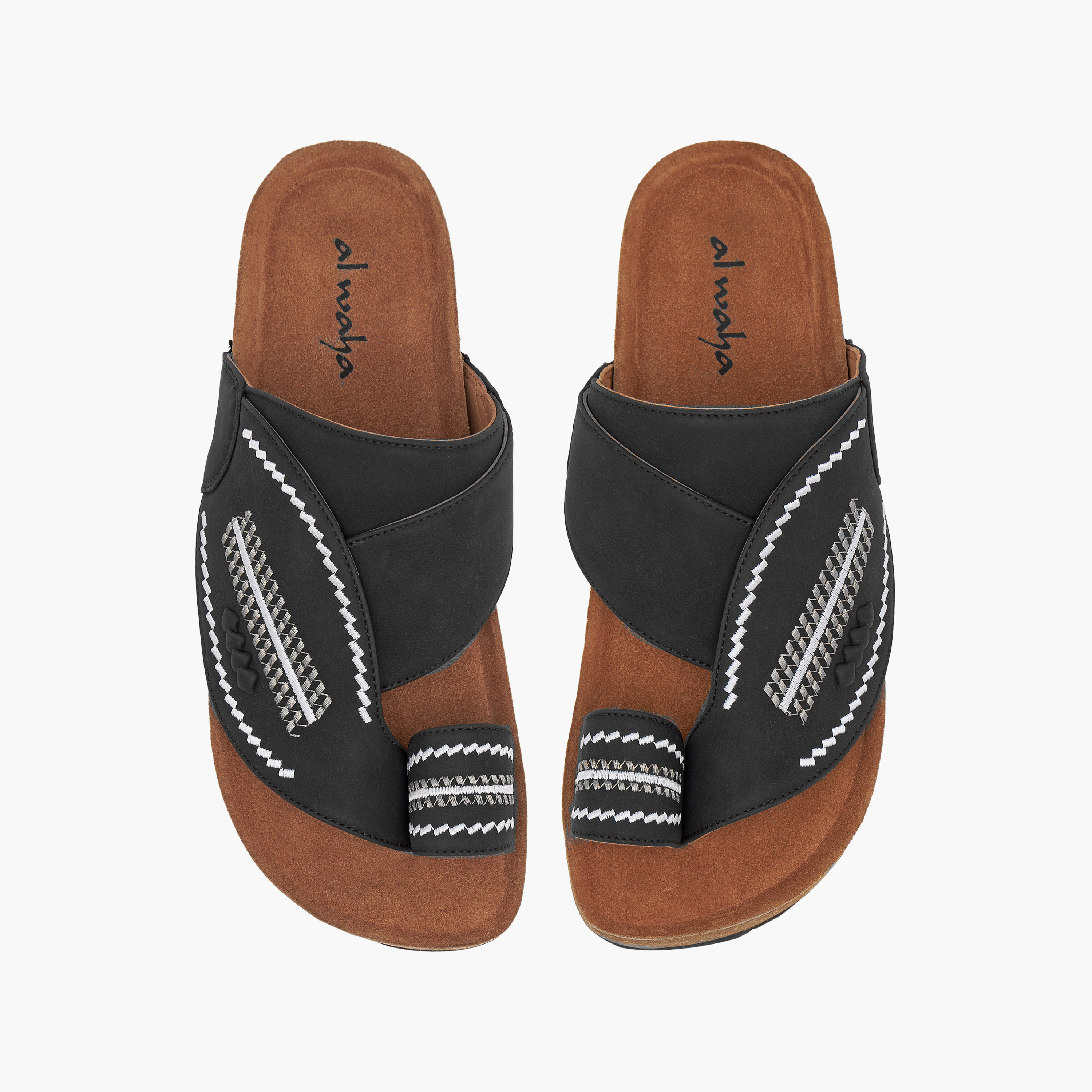 Al Waha Embroidered Slip-On Arabic Sandals with Toe Loop-boys-shoes-sandals-image-1