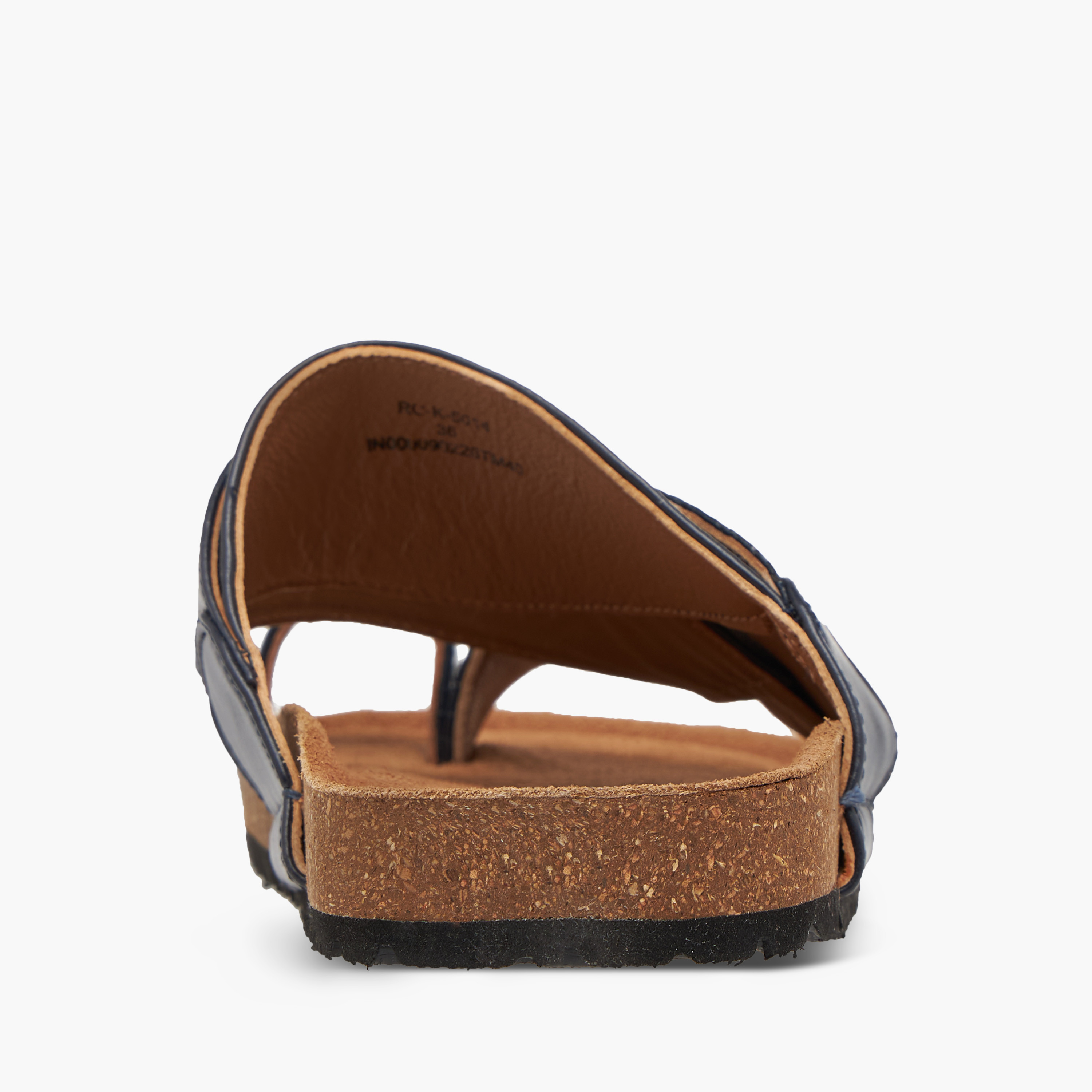Al Waha Textured Slip-On Arabic Sandals with Toe Loop-boys-shoes-sandals-image-4