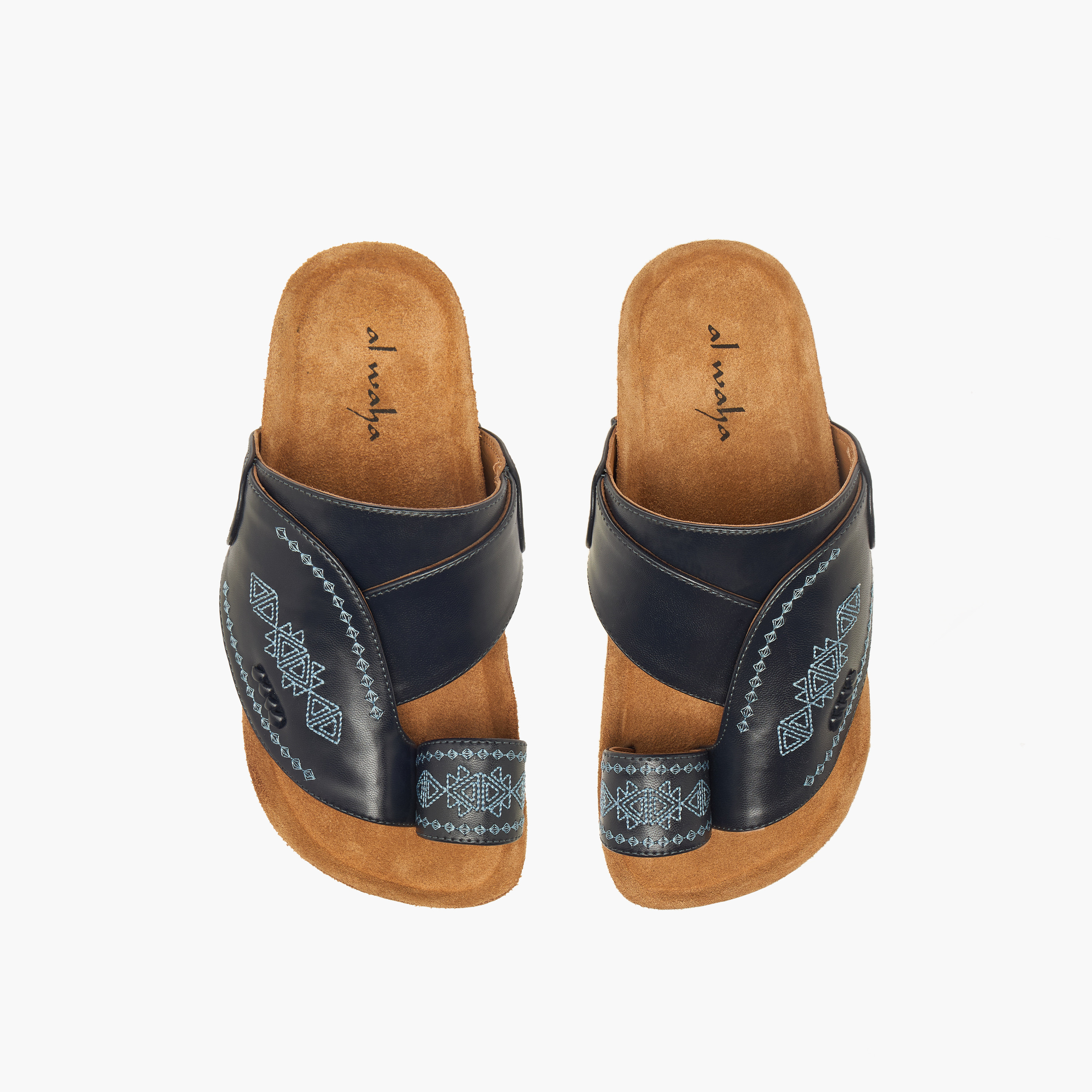 Al Waha Boys Embroidered Leather Arabic Sandals-boys-shoes-sandals-image-1