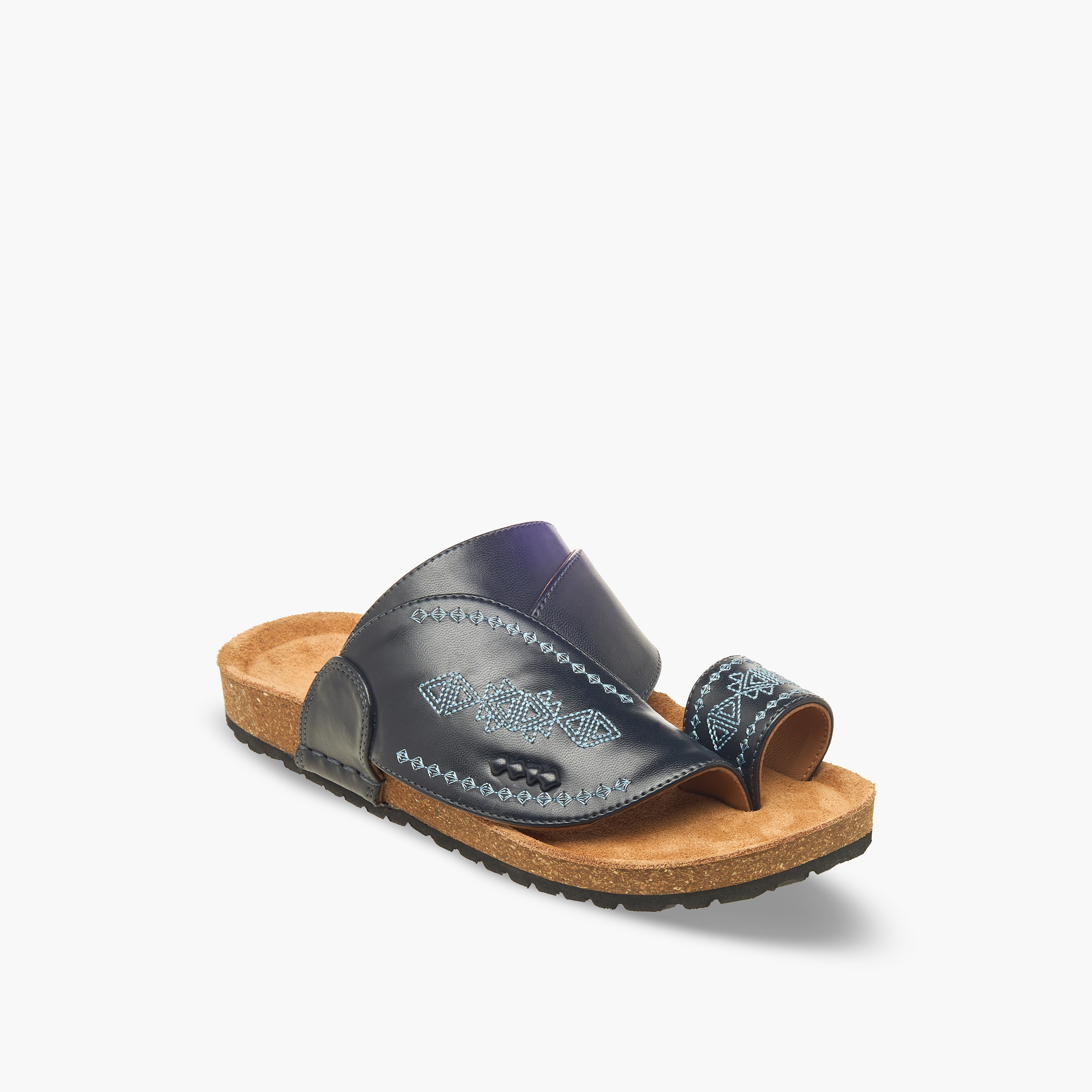 Al Waha Boys Embroidered Leather Arabic Sandals-boys-shoes-sandals-image-2