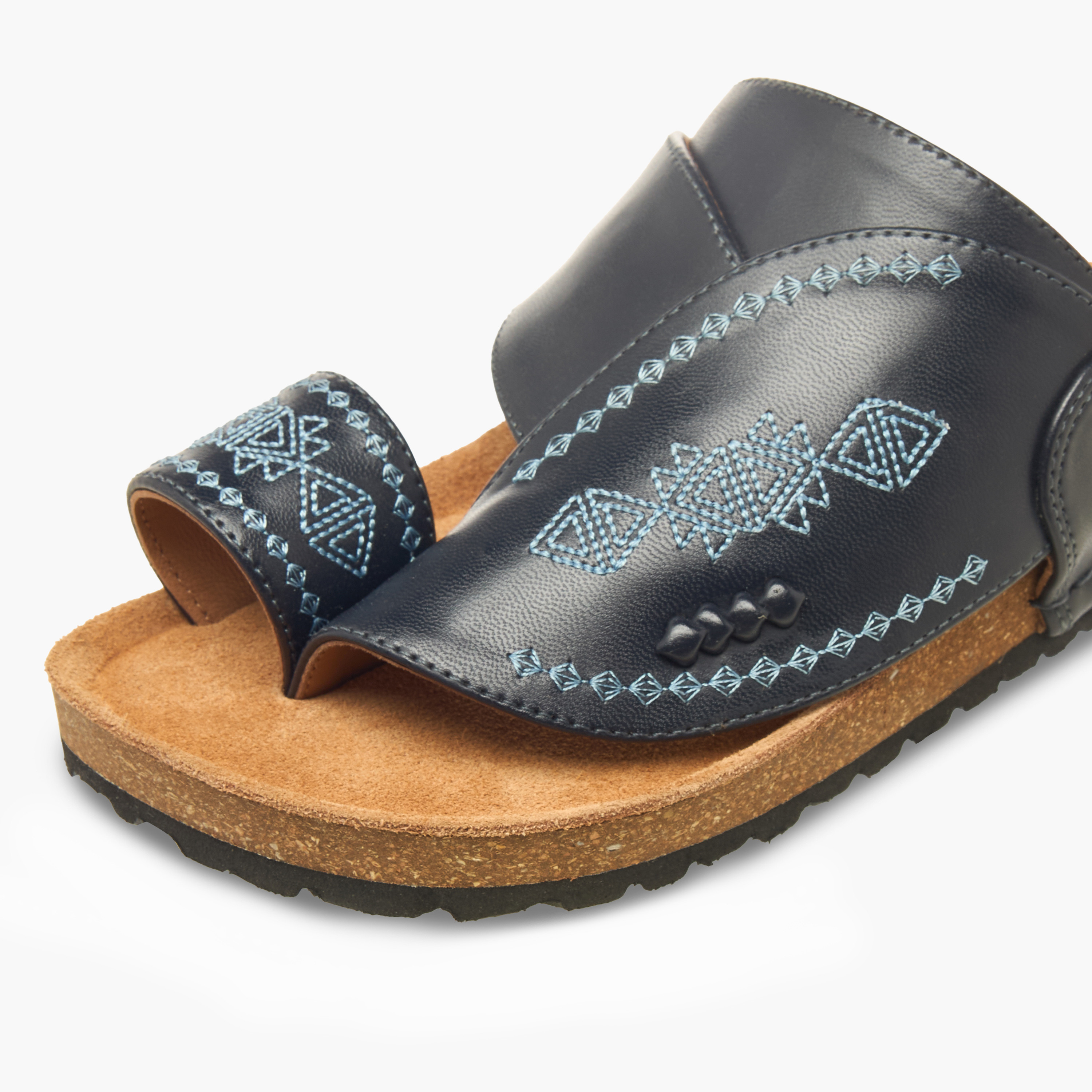Al Waha Boys Embroidered Leather Arabic Sandals-boys-shoes-sandals-image-4