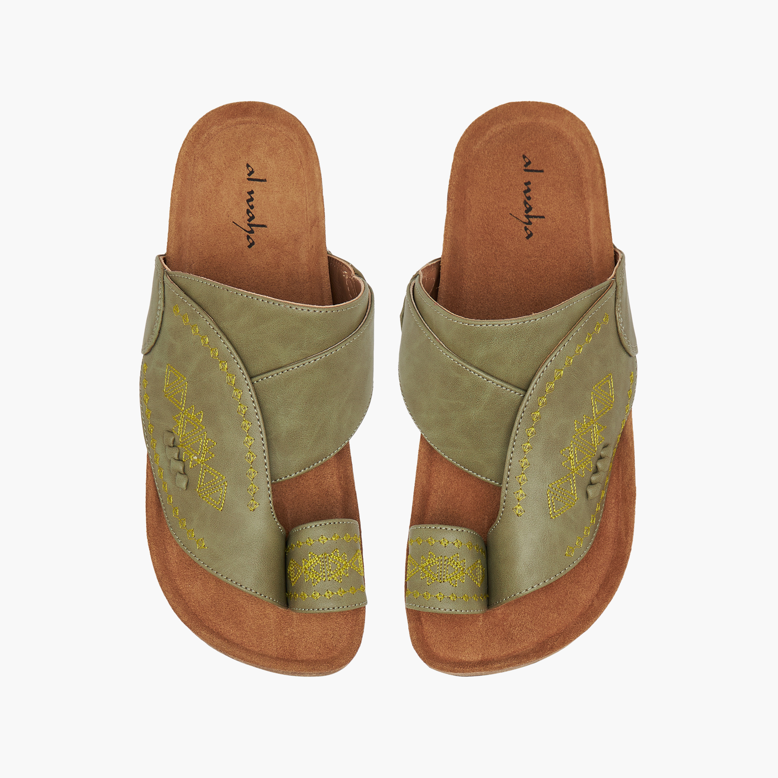 Al Waha Boys Embroidered Leather Arabic Sandals-boys-shoes-sandals-image-1