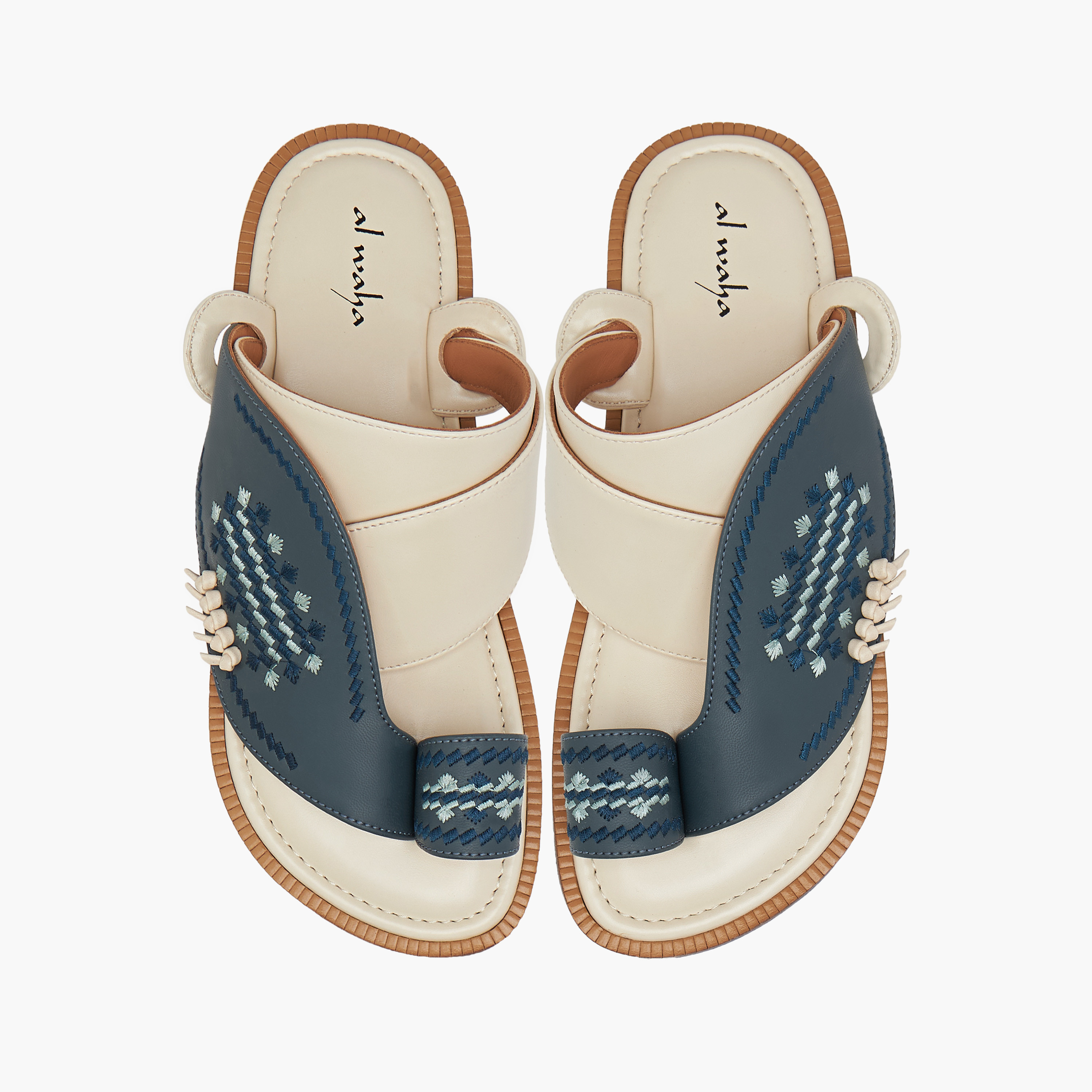 Al Waha Embroidered Slip-On Arabic Sandals with Toe Loop-boys-shoes-sandals-image-1