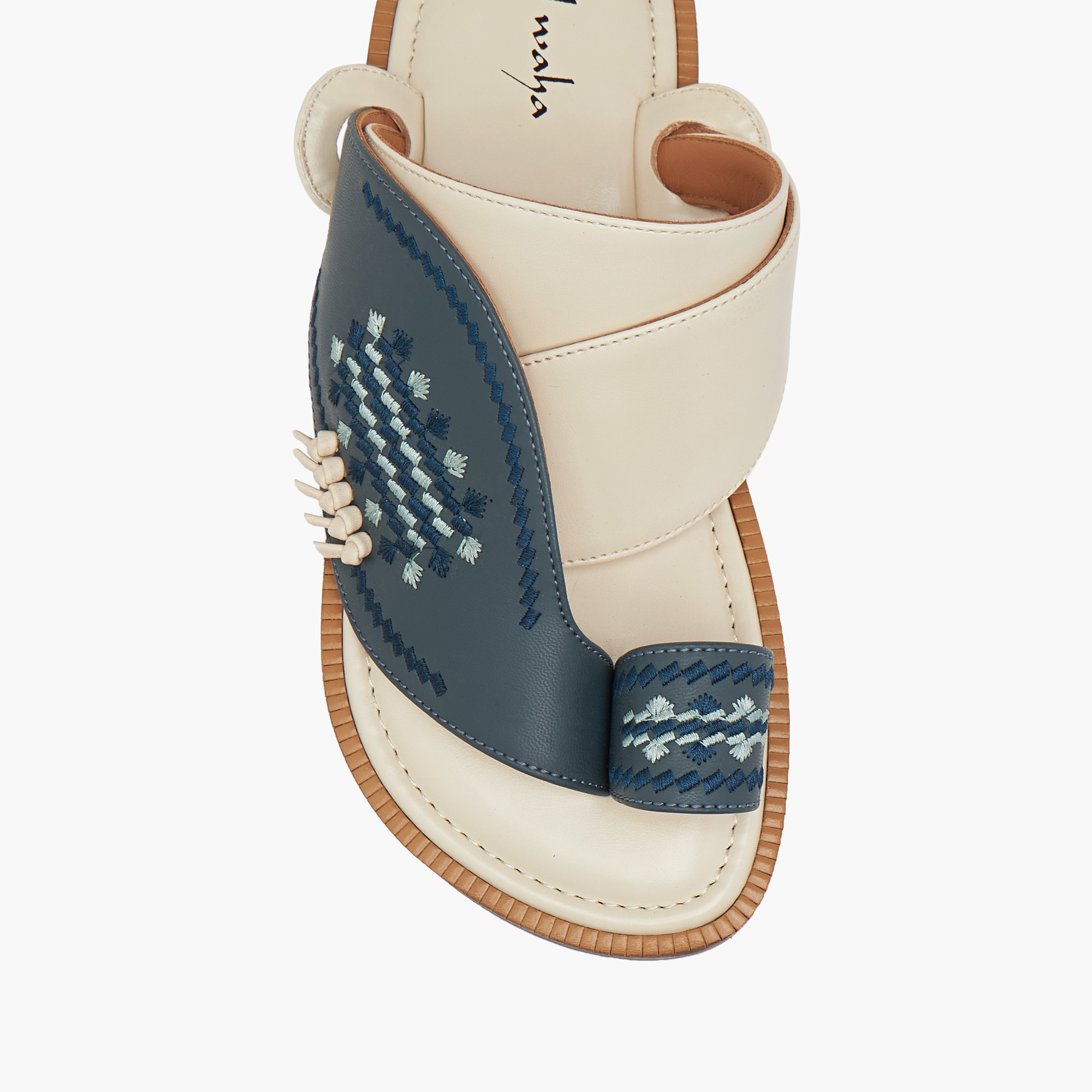 Al Waha Embroidered Slip-On Arabic Sandals with Toe Loop-boys-shoes-sandals-image-3