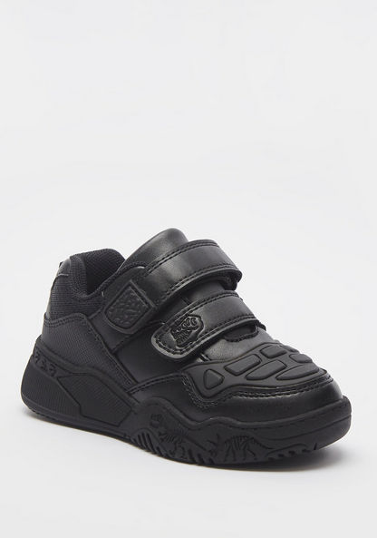 Juniors Textured Sneakers with Hook and Loop Closure-Boy%27s School Shoes-image-1
