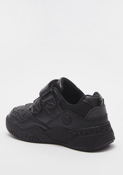 Juniors Textured Sneakers with Hook and Loop Closure-Boy%27s School Shoes-image-2