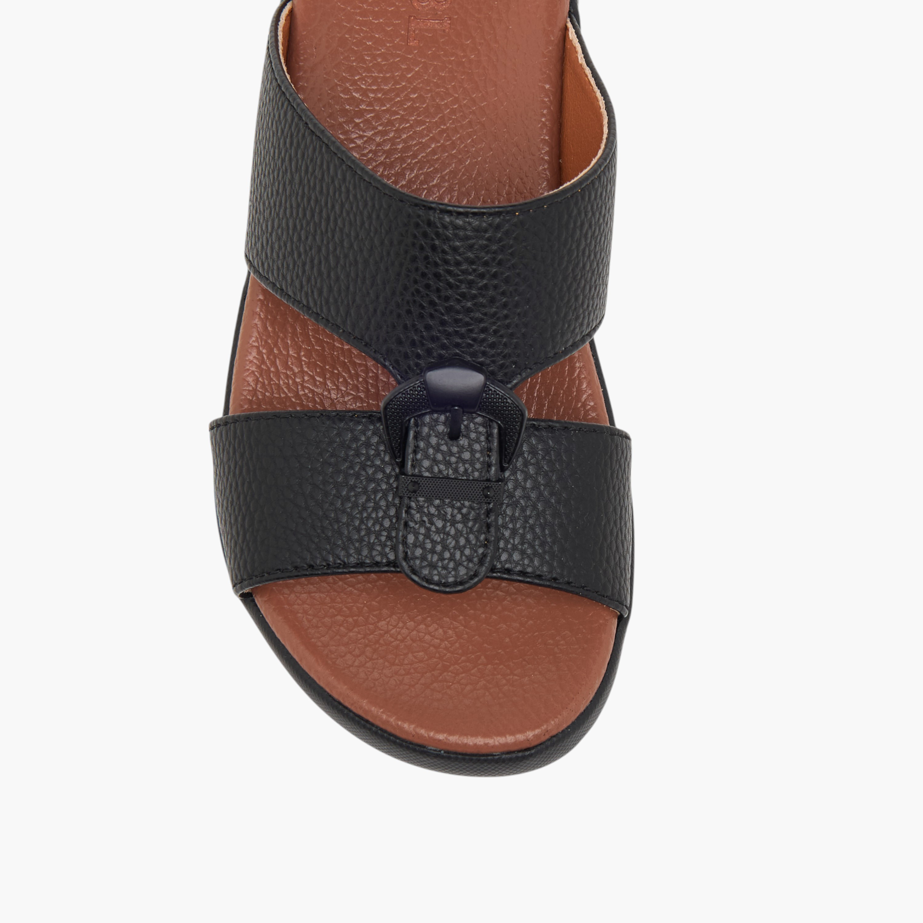 LBL by Shoexpress Textured Slip-On Arabic Sandals with Buckle Accent-boys-shoes-sandals-image-3