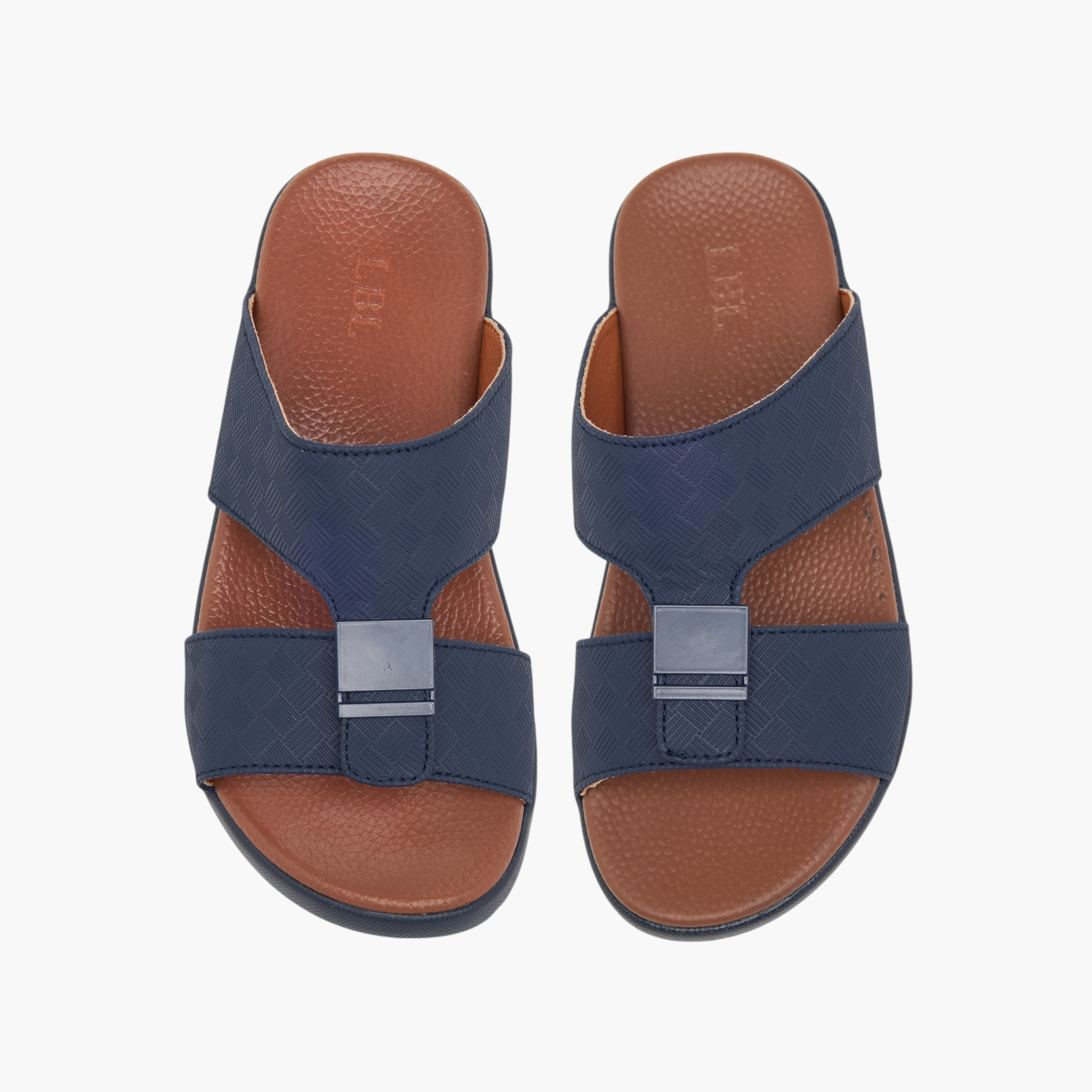 LBL by Shoexpress Textured Slip-On Arabic Sandals with Accent Detail-boys-shoes-sandals-image-1