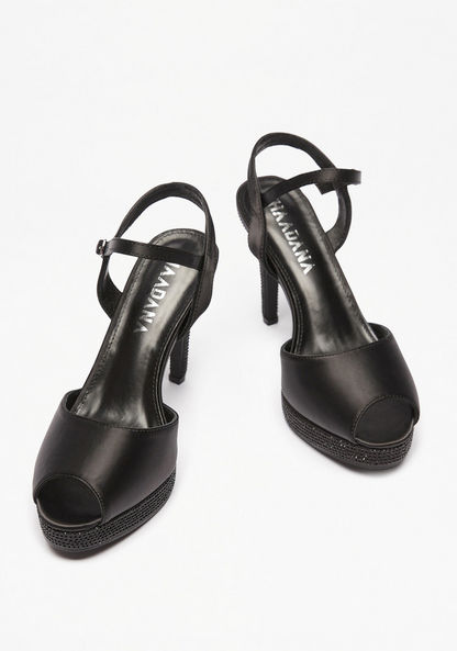 Haadana Embellished Ankle Strap Sandals with Stiletto Heels