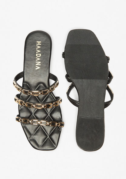 Haadana Chain Accent Slip-On Sandals-Women%27s Flat Sandals-image-3