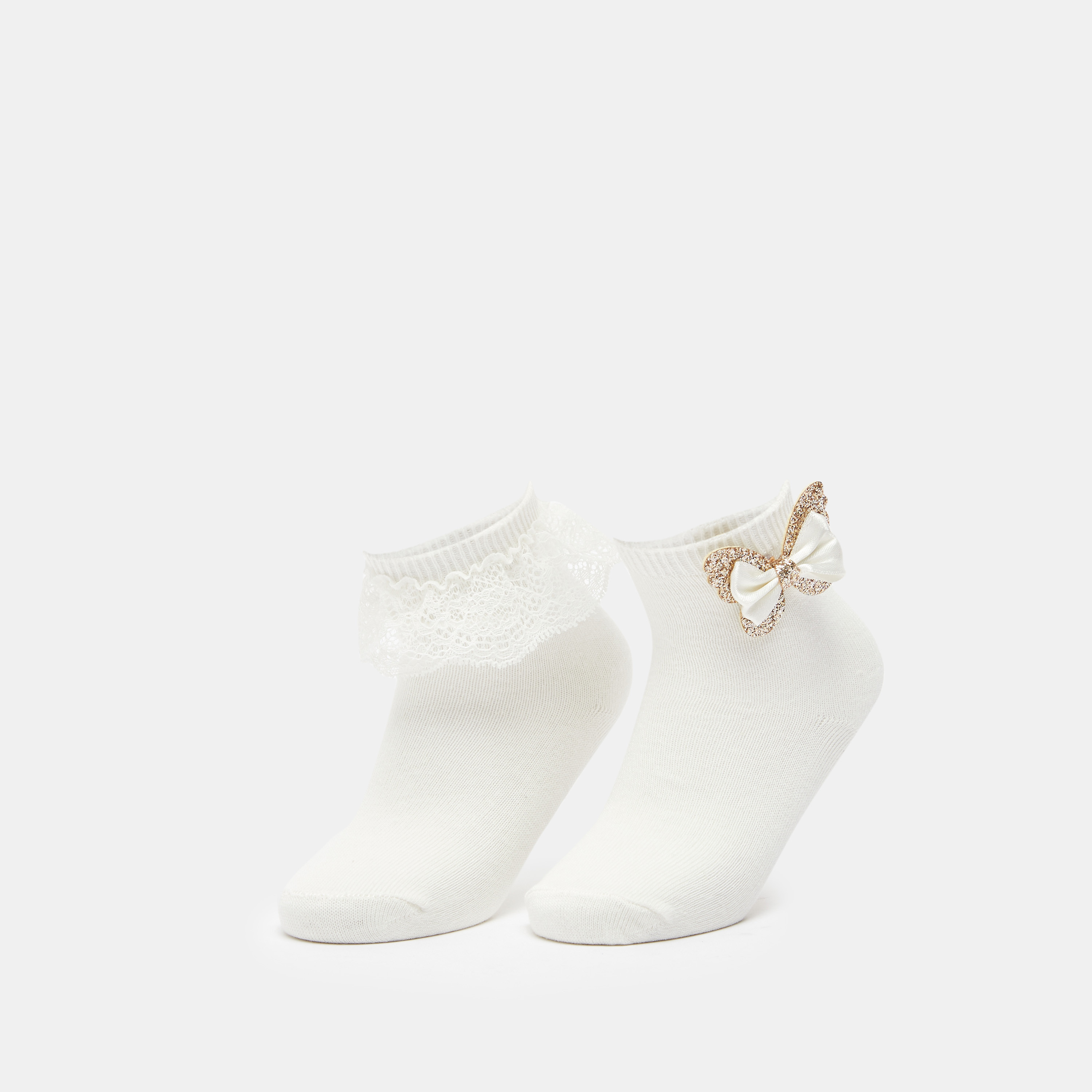 Textured Ankle Length Socks - Set of 2-girls-accessories-socks-image-1