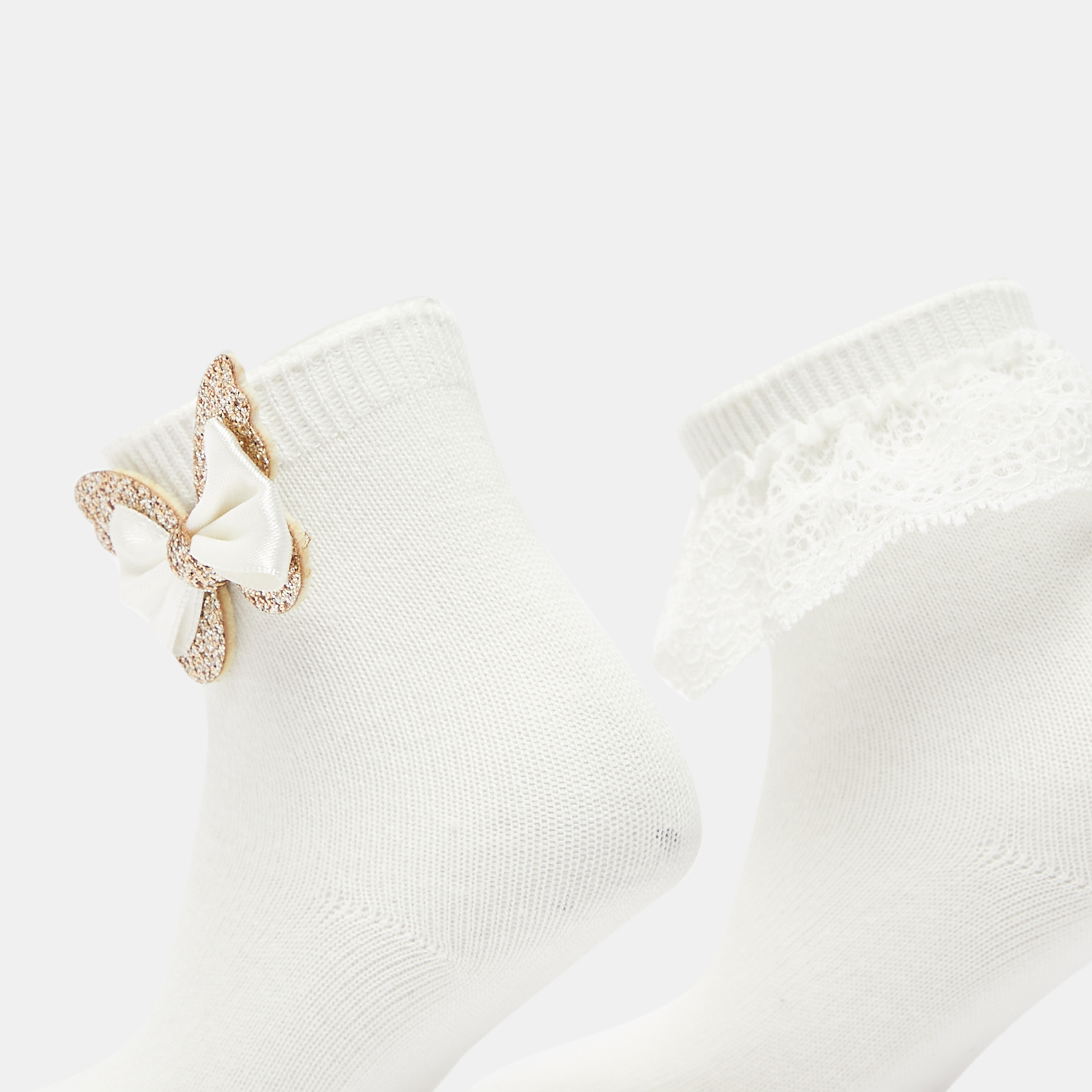 Textured Ankle Length Socks - Set of 2-girls-accessories-socks-image-2