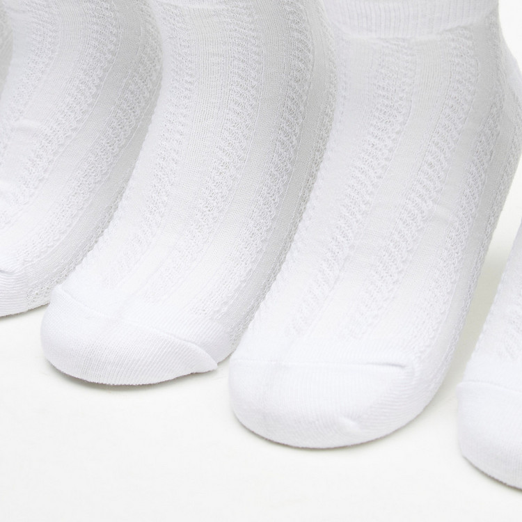Textured Crew Length Socks - Set of 5