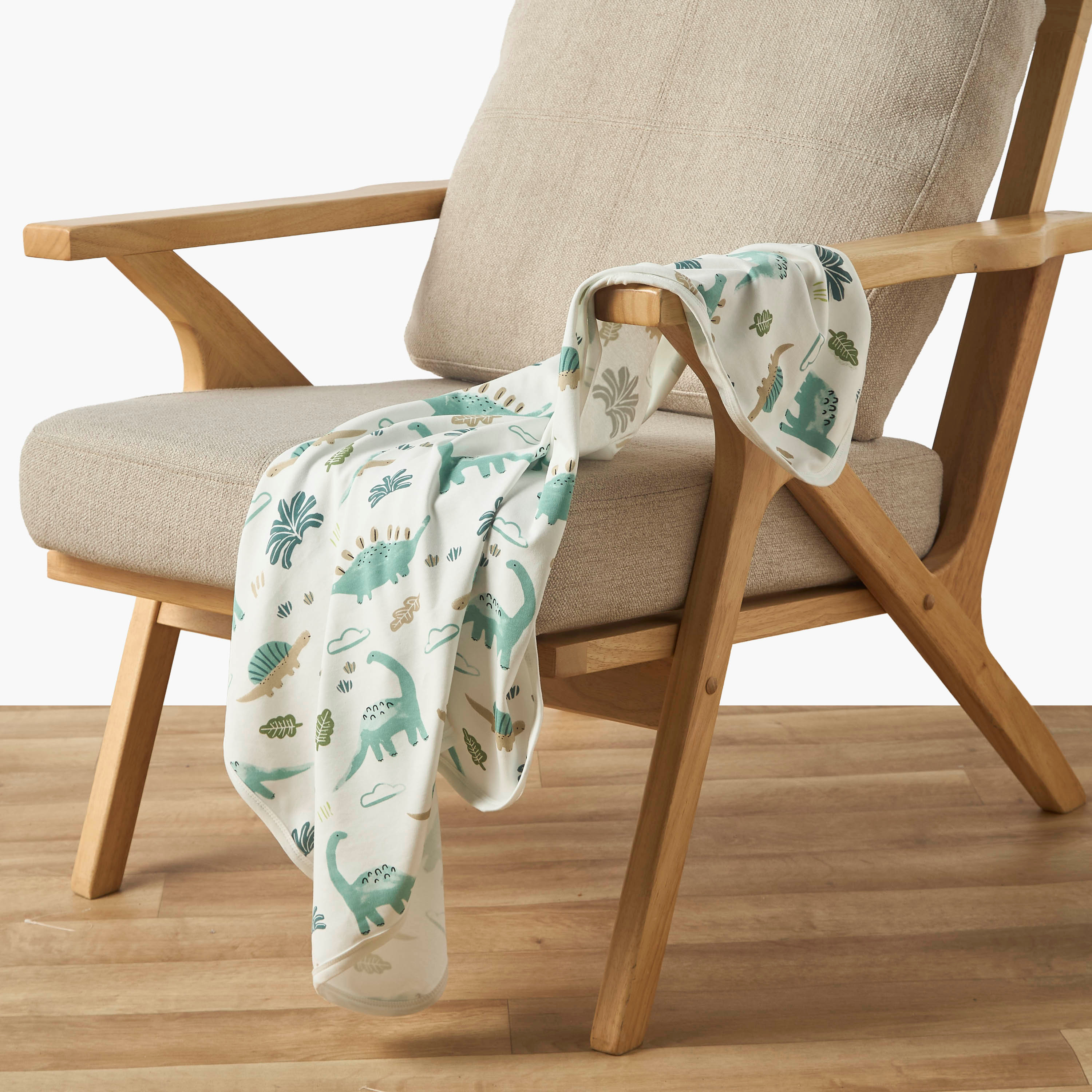 بطانيات حديثي ولادة قطن بتصاميم متنوعة من جونيورز - عبوة من قطعتين-baby-nursery-blanketsandswaddles-receivingblankets-image-2