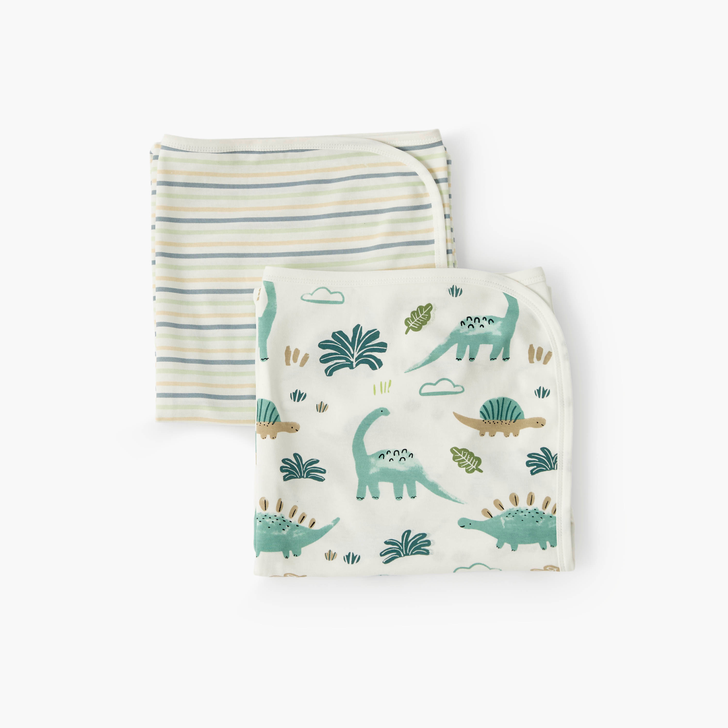 بطانيات حديثي ولادة قطن بتصاميم متنوعة من جونيورز - عبوة من قطعتين-baby-nursery-blanketsandswaddles-receivingblankets-image-3