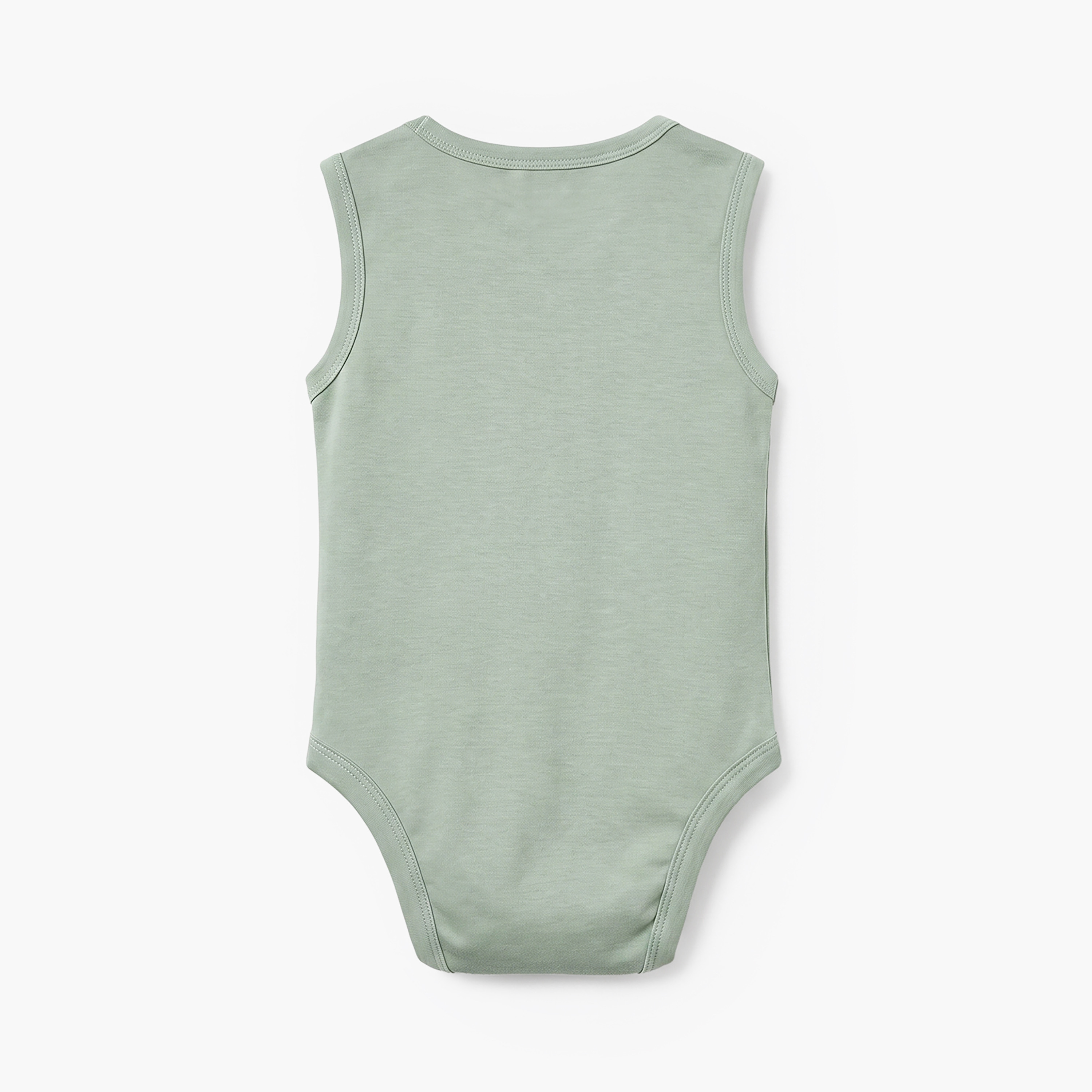Pack of 3 Juniors Round Neck Sleeveless Bodysuit with Dinosaur Print-baby-boys-clothing-bodysuits-image-3