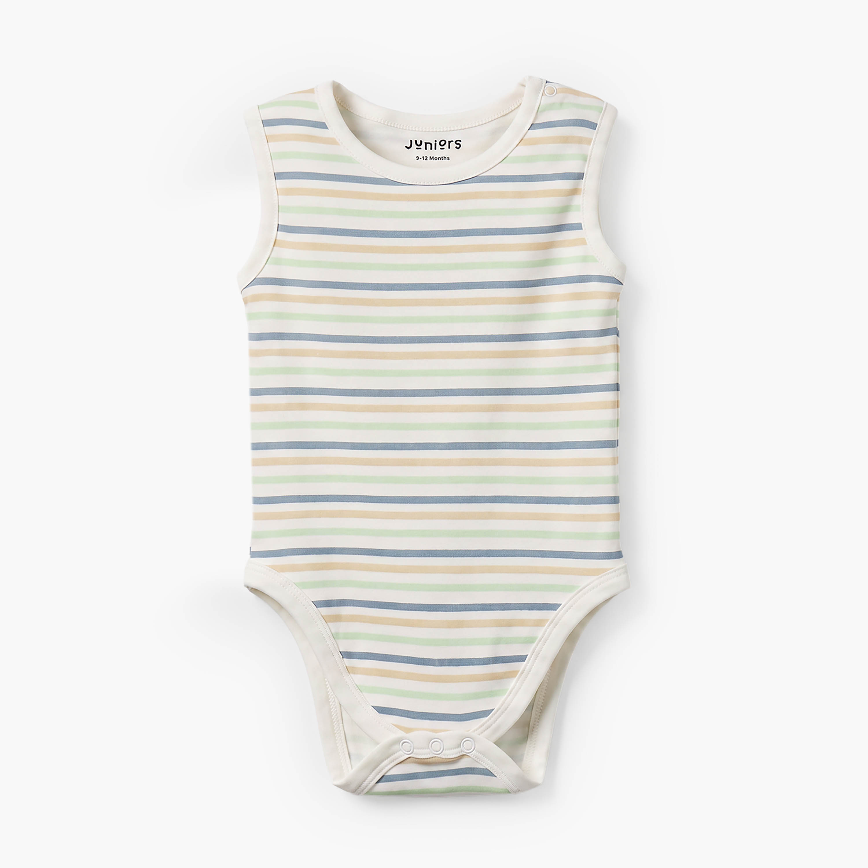 Pack of 3 Juniors Round Neck Sleeveless Bodysuit with Dinosaur Print-baby-boys-clothing-bodysuits-image-5