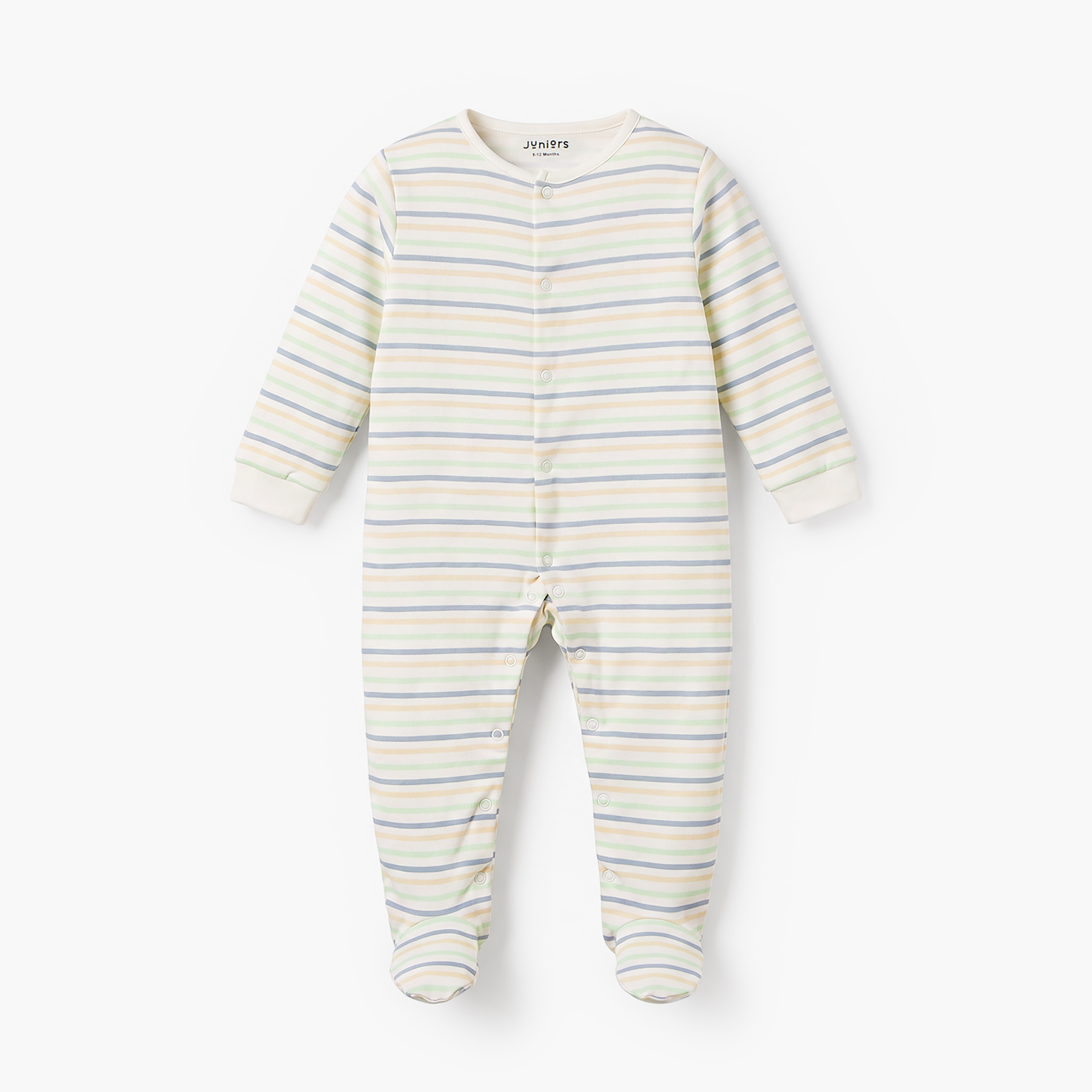 Pack of 2 Juniors Cotton Crew Neck Long Sleeves Sleepsuit with Dinosaur Print-baby-boys-clothing-nightwear-sleepsuits-image-4