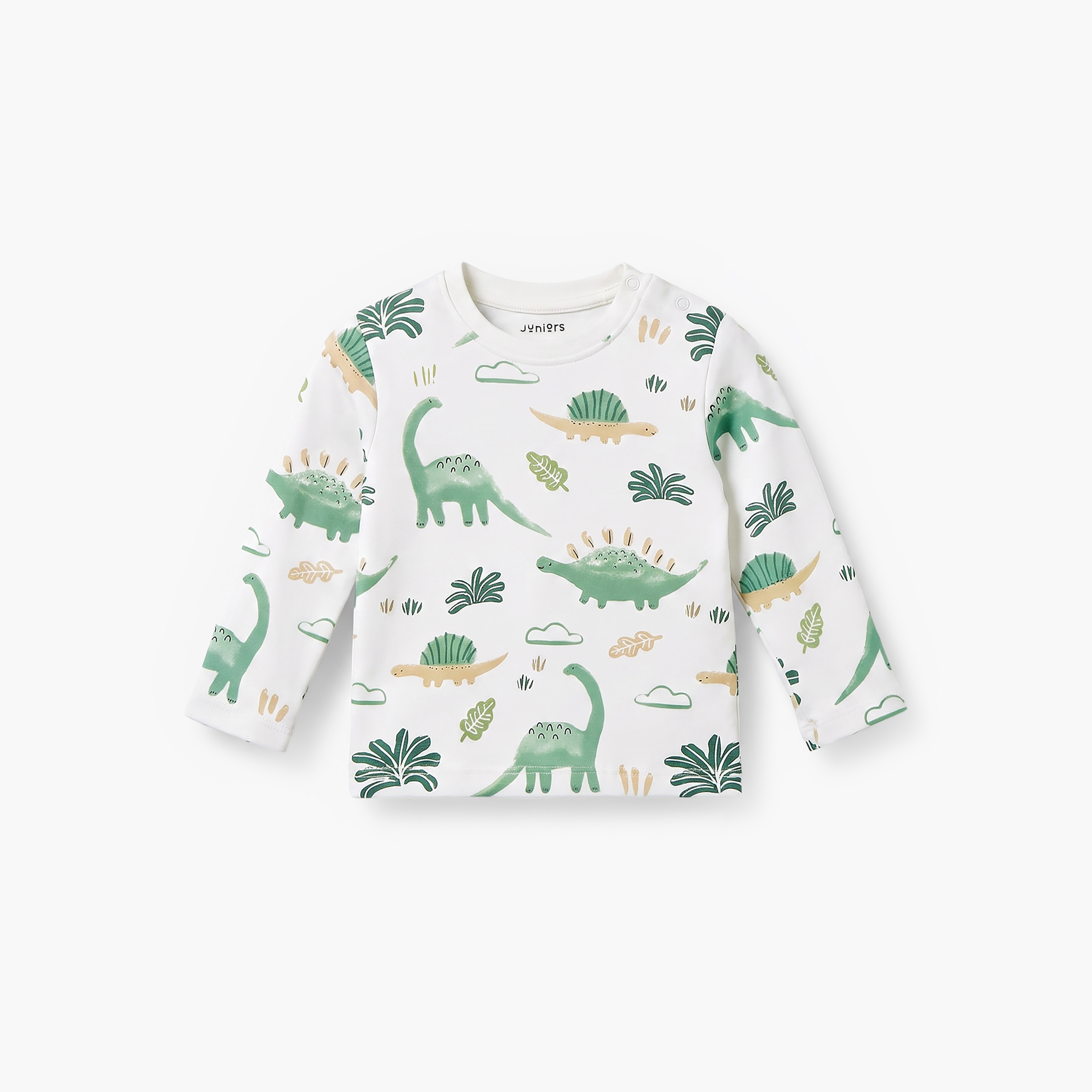 Pack of 2 Juniors Cotton Crew Neck Long Sleeves Pyjama Set with Dinosaur Print-baby-boys-clothing-nightwear-pyjamasets-image-5