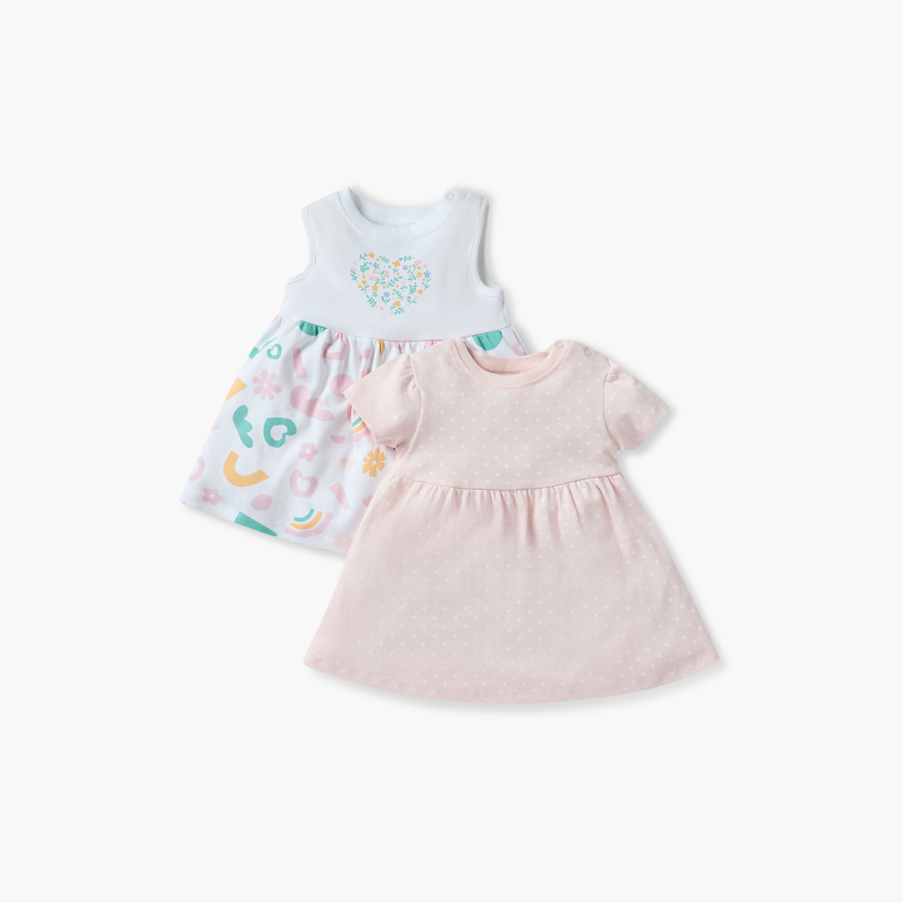فستان إيه لاين بطبعات من جونيورز - طقم من قطعتين-baby-girls-clothing-dressesandjumpsuits-image-1