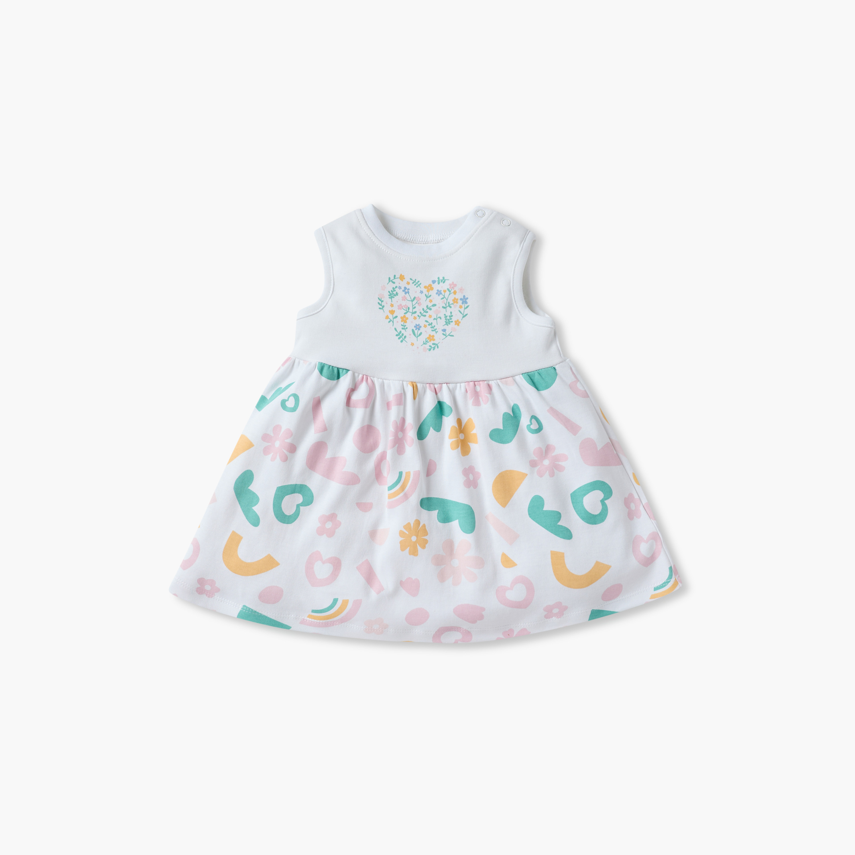 فستان إيه لاين بطبعات من جونيورز - طقم من قطعتين-baby-girls-clothing-dressesandjumpsuits-image-2