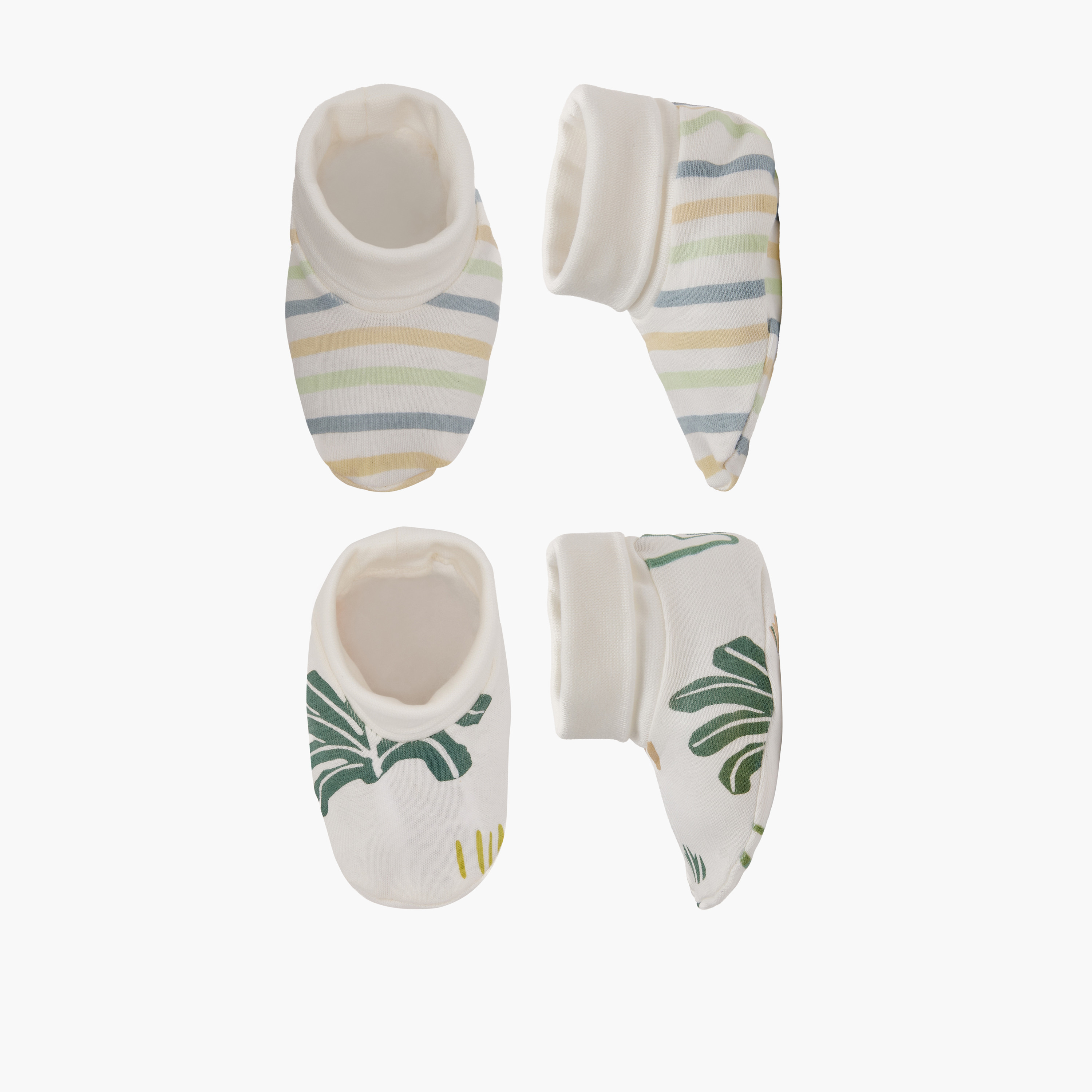 Pack of 2 Juniors Booties with Assorted Prints-baby-boys-shoes-booties-image-1