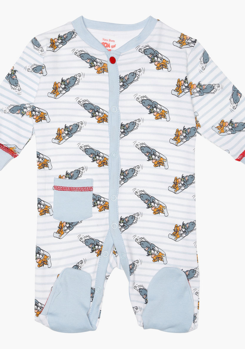 Tom and Jerry Printed Sleepsuit-%D9%85%D9%84%D8%A7%D8%A8%D8%B3 %D8%A7%D9%84%D9%86%D9%88%D9%85-image-0