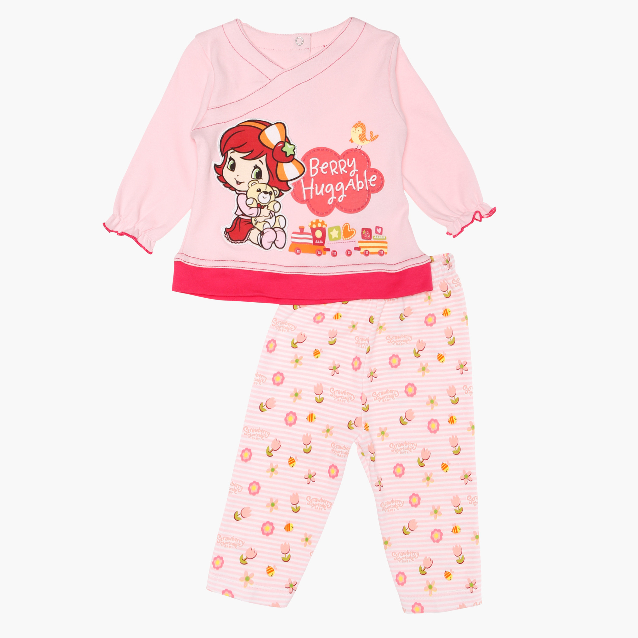 Strawberry Shortcake T-shirt and Pyjama Set-girls-clothing-nightwear-image-1
