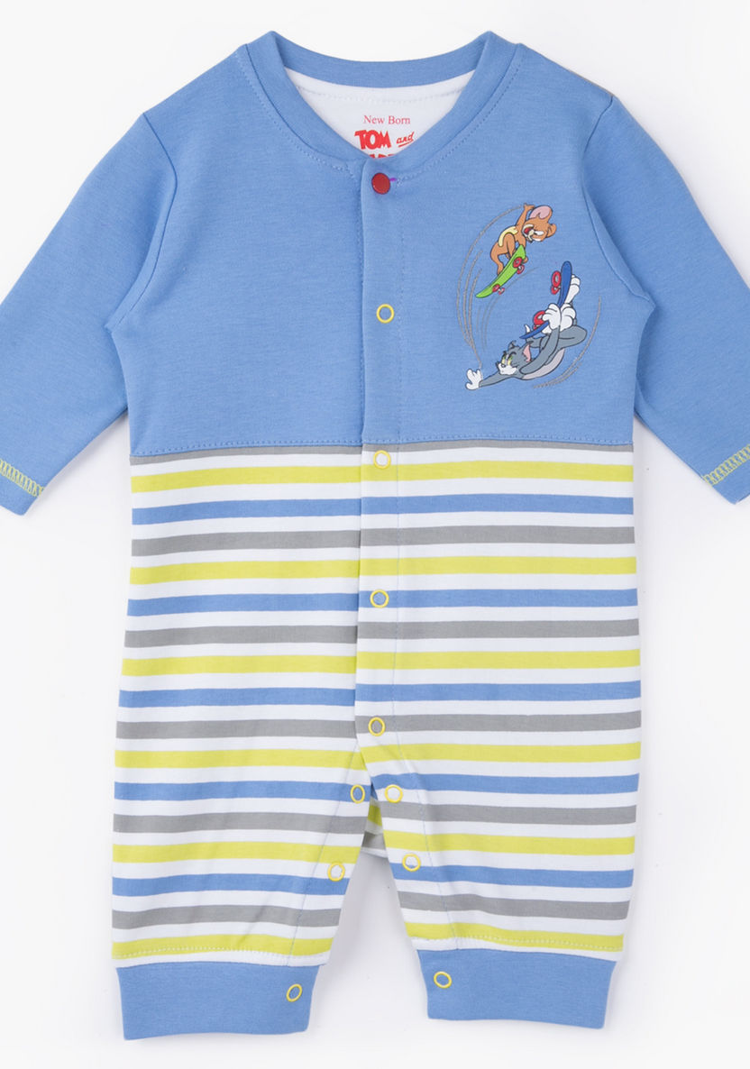 Tom and Jerry Striped Sleepsuit-Nightwear-image-0